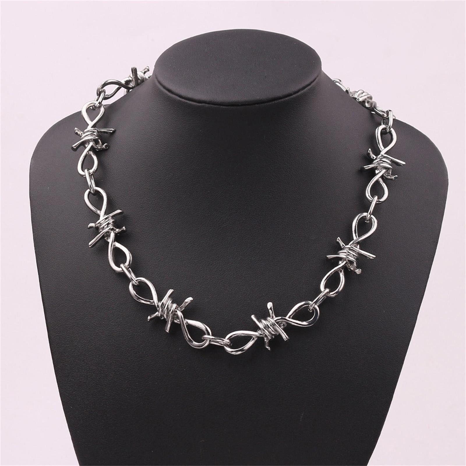 Jewelry Barbed Wire Necklace, Choker Necklace Size ONE SIZE - 5 Thumbnail