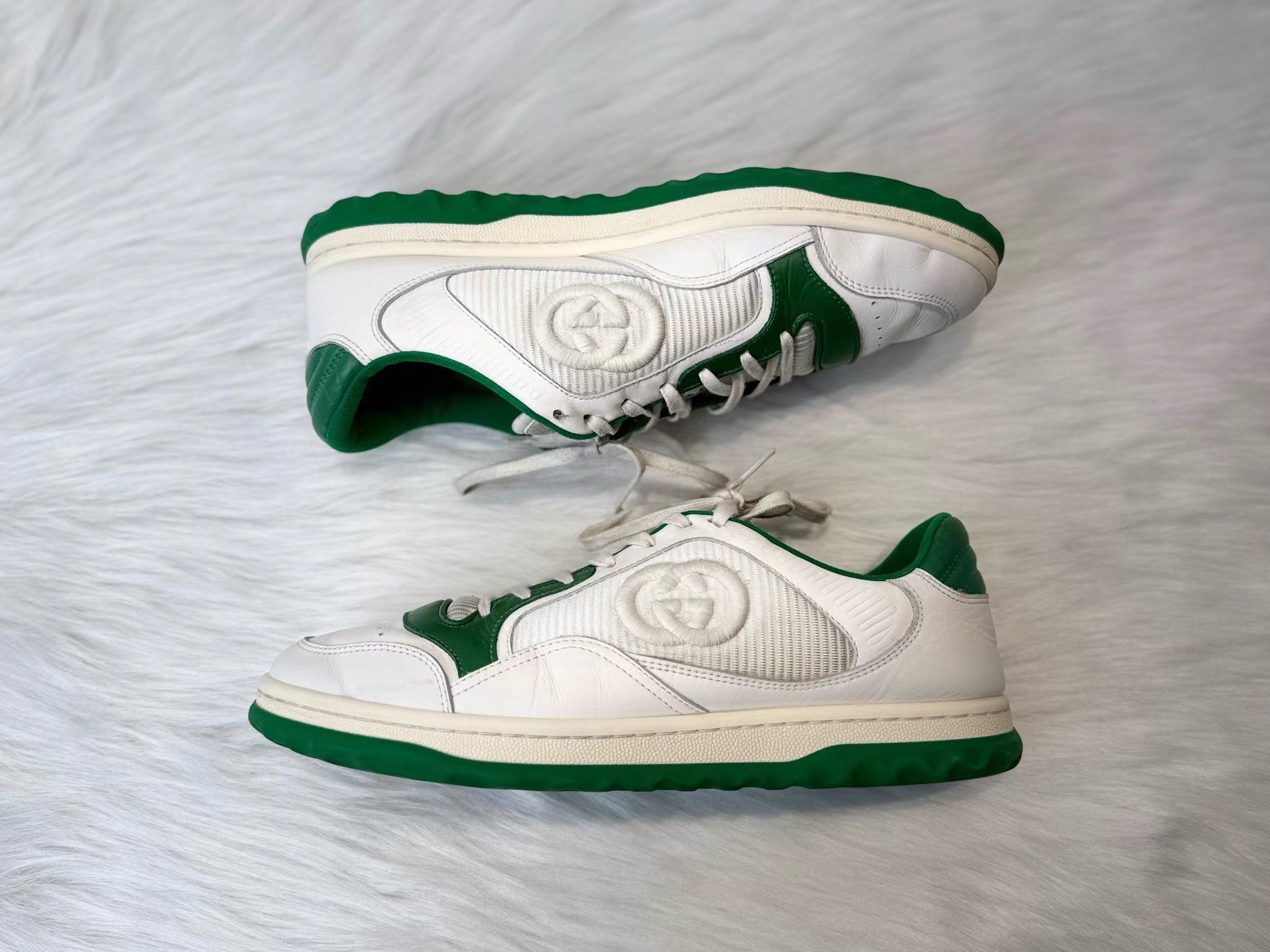 Gucci GUCCI MAC80 Low-Top White Green Worn-Effect Shoes K36 Size US 8 / EU 41 - 5 Thumbnail
