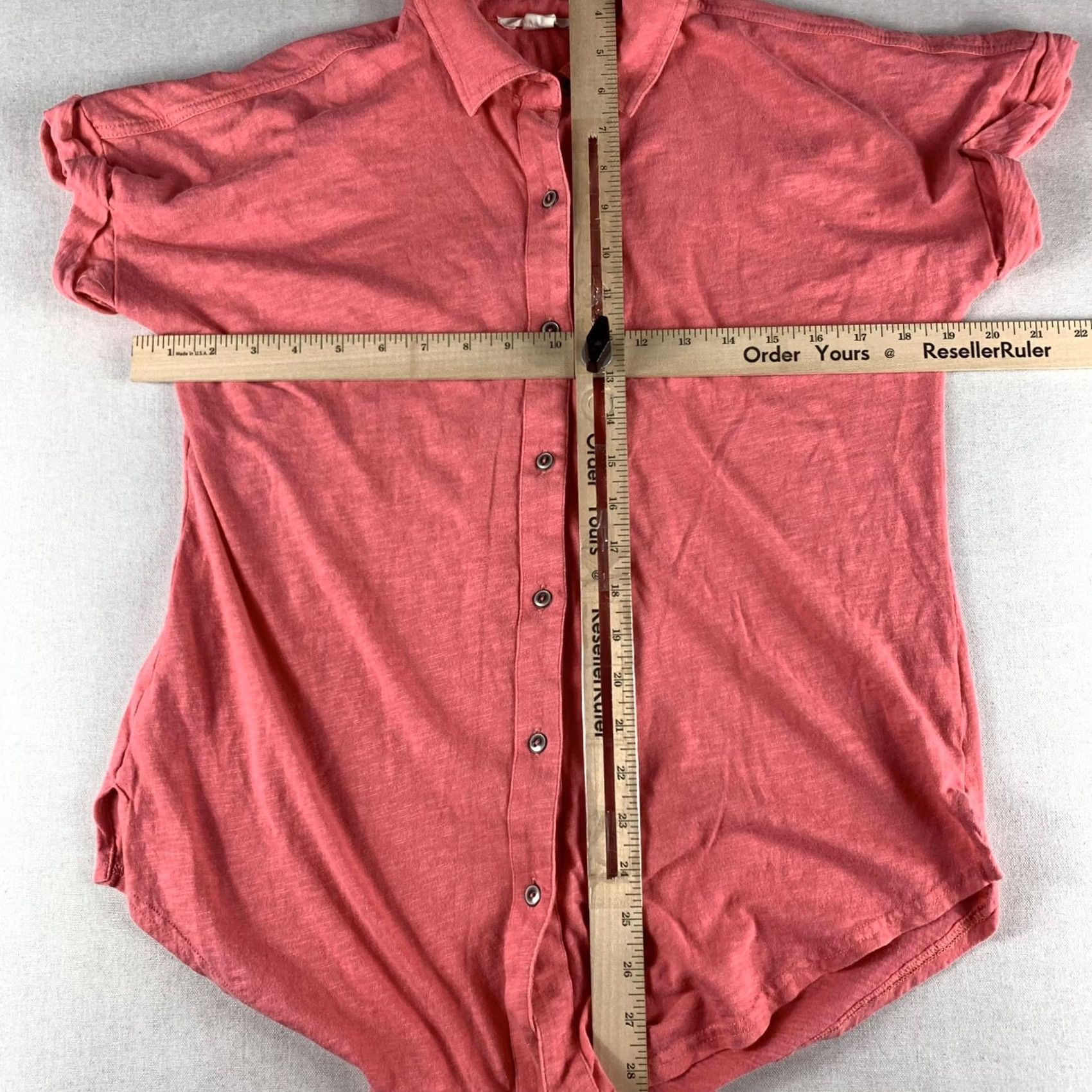 Pinko VINTAGE? CASLON BUTTON UP SHIRT WOMENS SMALL PINK CORAL SHORT SLEEVE Size S / US 4 / IT 40 - 3 Thumbnail