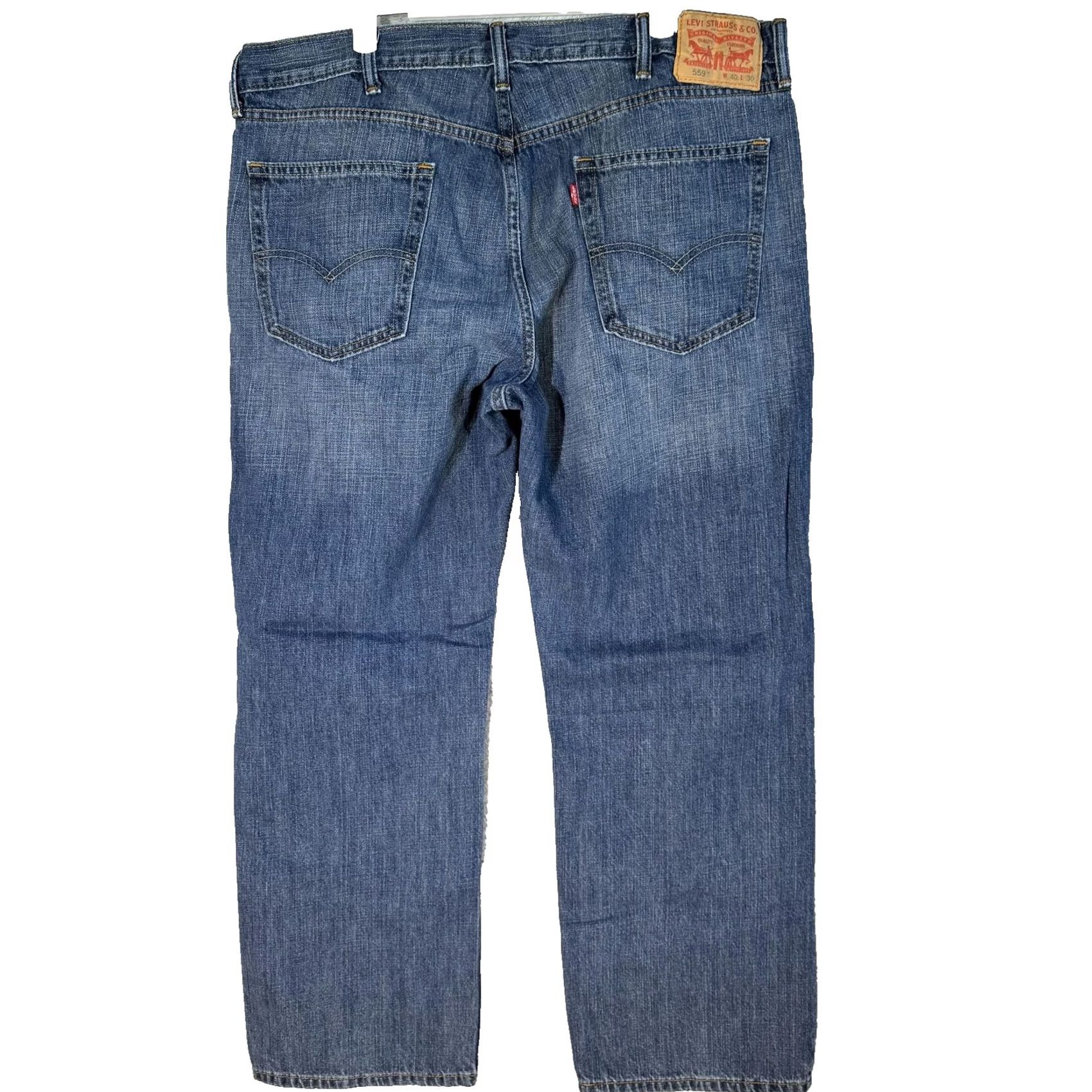 Levi's Levi's 559 Jeans Mens 40x30 Blue Relaxed Straight Denim 100% Cotton Size US 40 / EU 56 - 2 Thumbnail