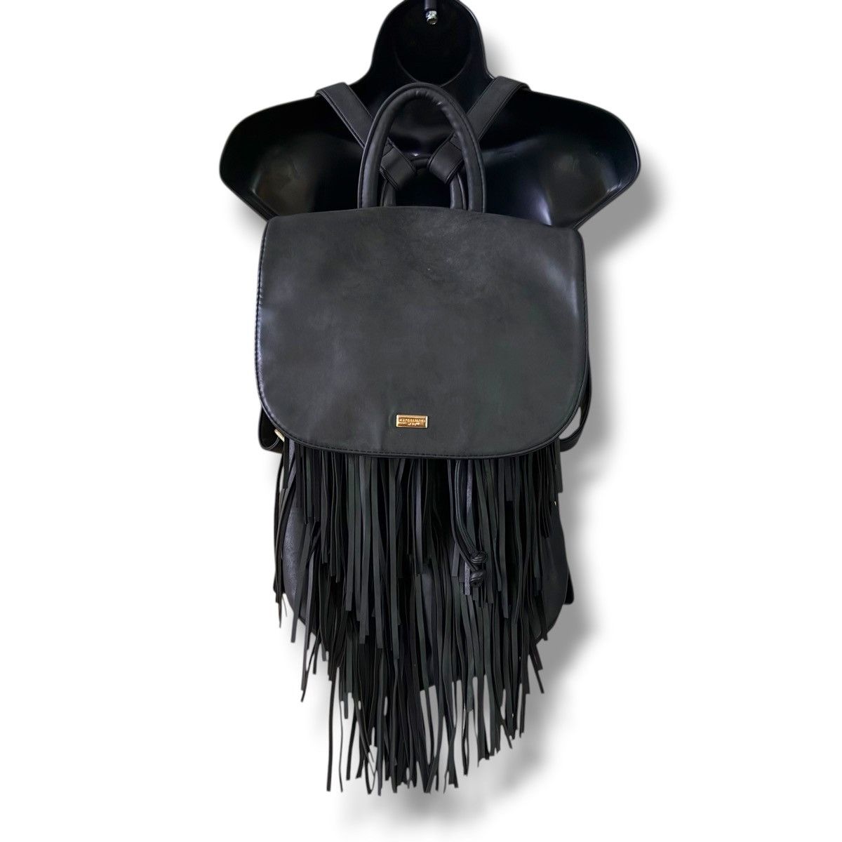 Other Expressions NYC gray vegan leather fringe backpack bag Size ONE SIZE - 1 Thumbnail
