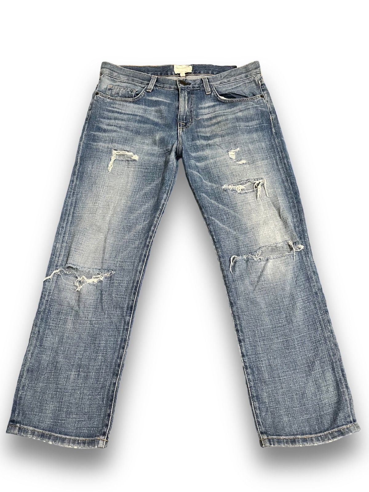 image of Current Elliott x Vintage Current Elliot Distressed Denim in Blue, Men's (Size 34)
