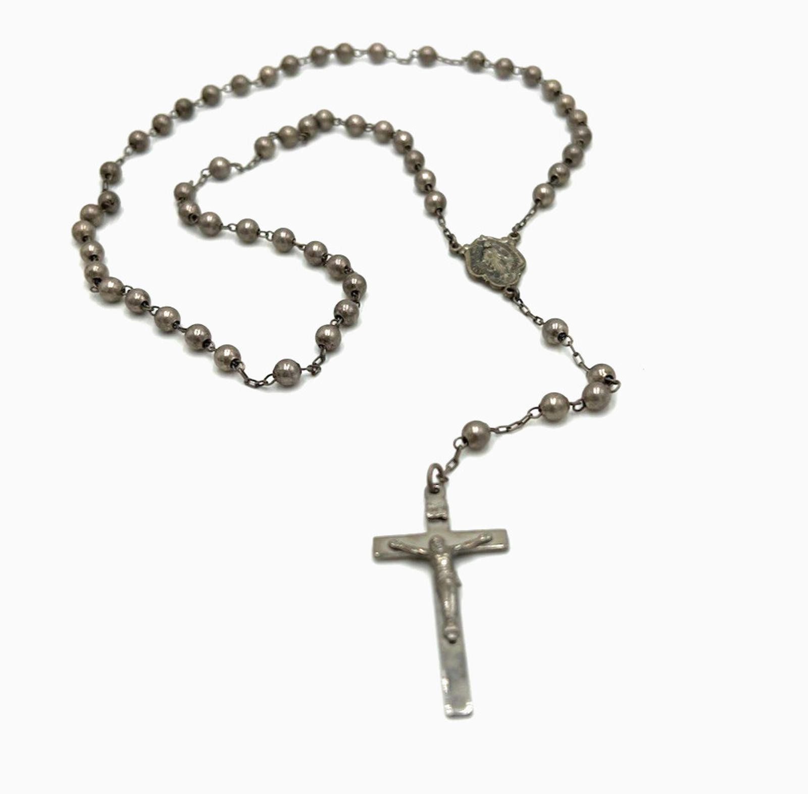 Other DIROMA Sterling Silver Rosary Crucifix Mary Medal Necklace Size ONE SIZE - 2 Thumbnail