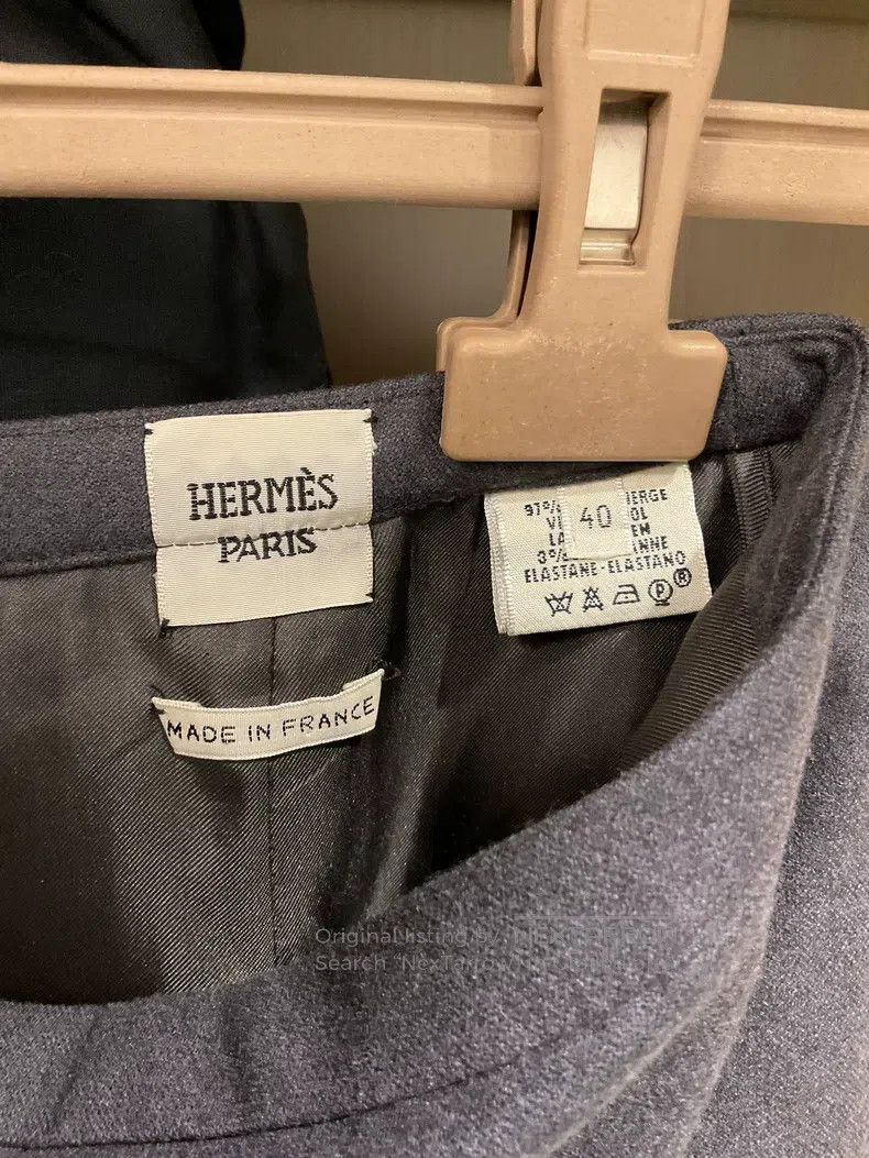 Hermes Hermes Gray Wool Skirt, Material Contains Wool, Silk Linin Size 26" / US 2 / IT 38 - 5 Thumbnail