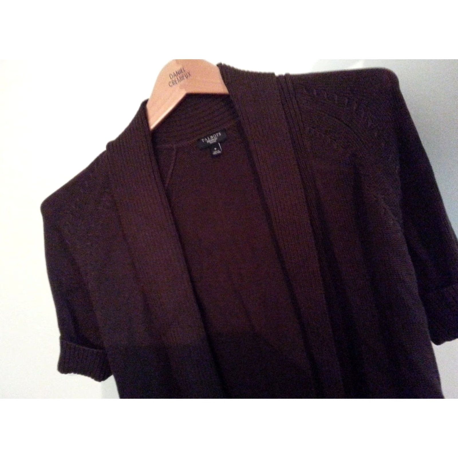 Talbots VINTAGE? Talbots Womens Sweater Jacket P Petite Brown Cotton Sweater Womens Petite Brown Cotton Talbots P Size S / US 4 / IT 40 - 3 Thumbnail
