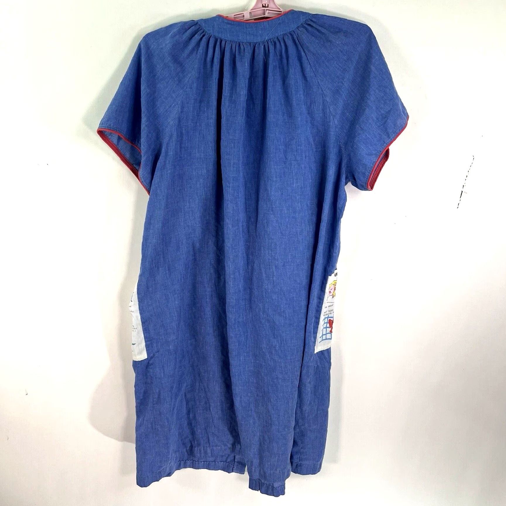 Denime VINTAGE Unbranded Denim Dress Shirt Dress Womens XL Blue 80s Retro Pockets Snap Button Knee-Length Casual Size XL / US 12-14 / IT 48-50 - 6 Thumbnail