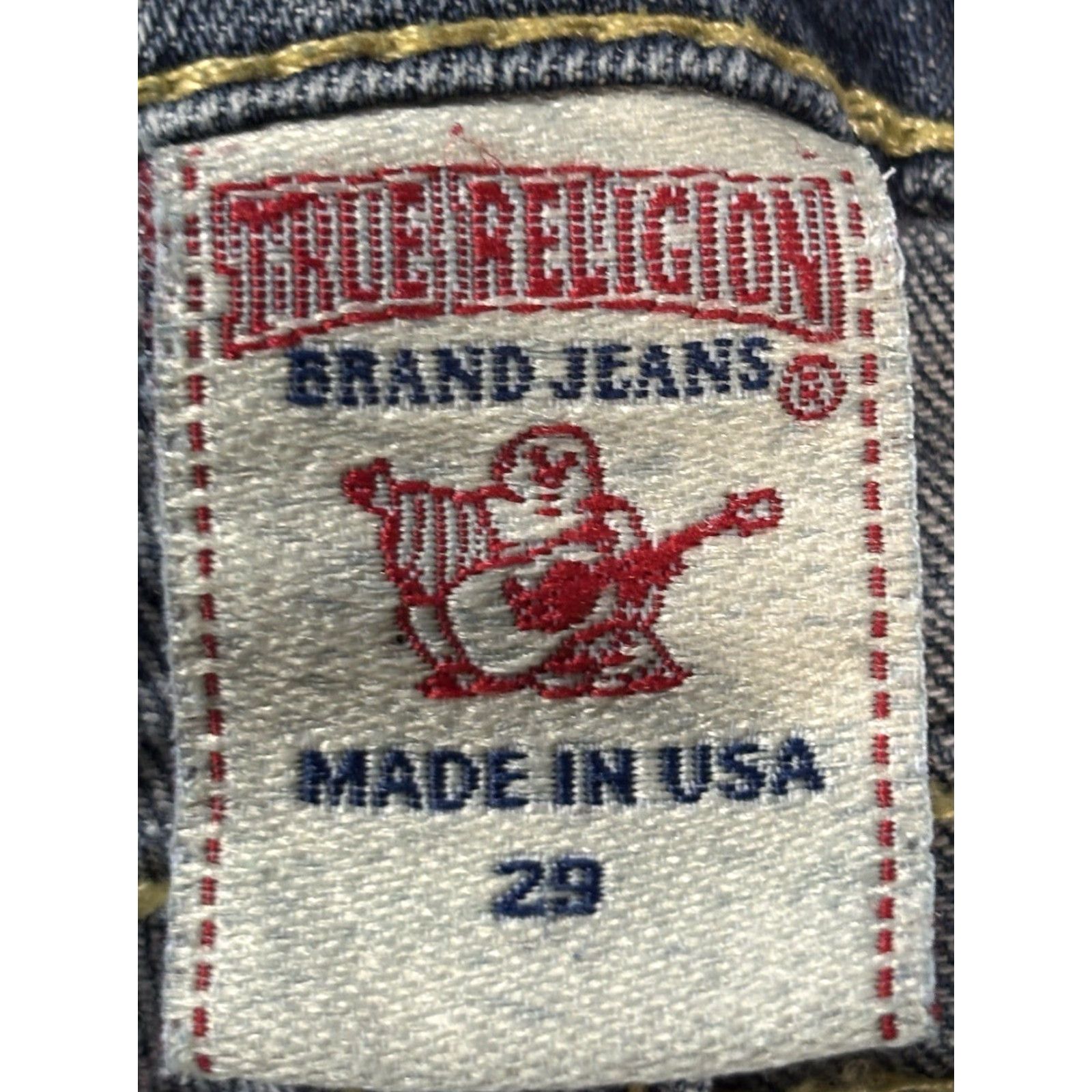 True Religion VINTAGE True Religion Jeans Women 29 28x32 Blue Sequin Pockets USA Y2K Womens Size 29" - 5 Thumbnail
