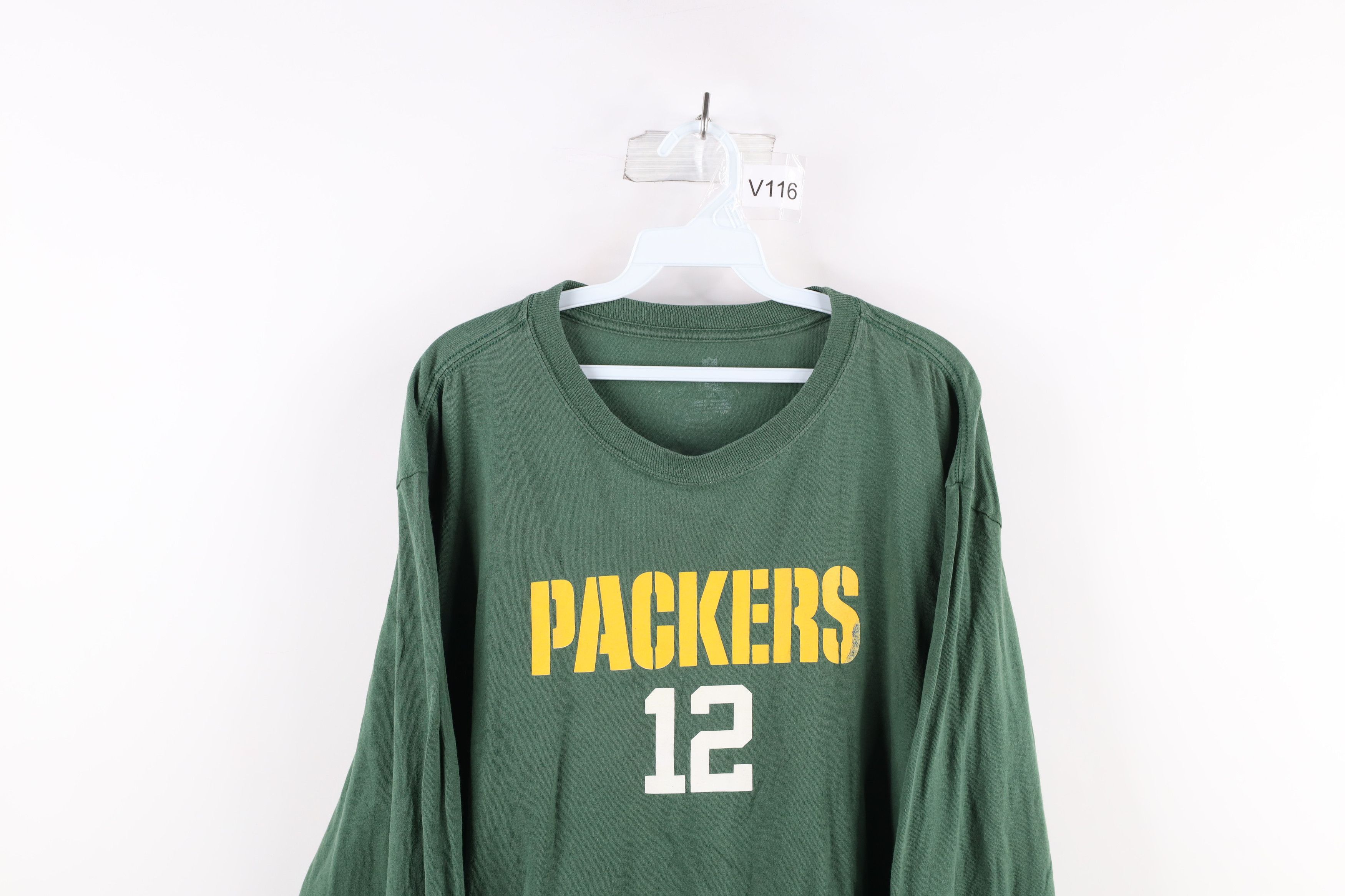 Vintage Retro Aaron Rodgers Green Bay Packers Long Sleeve T-Shirt Size US XL / EU 56 / 4 - 2 Thumbnail