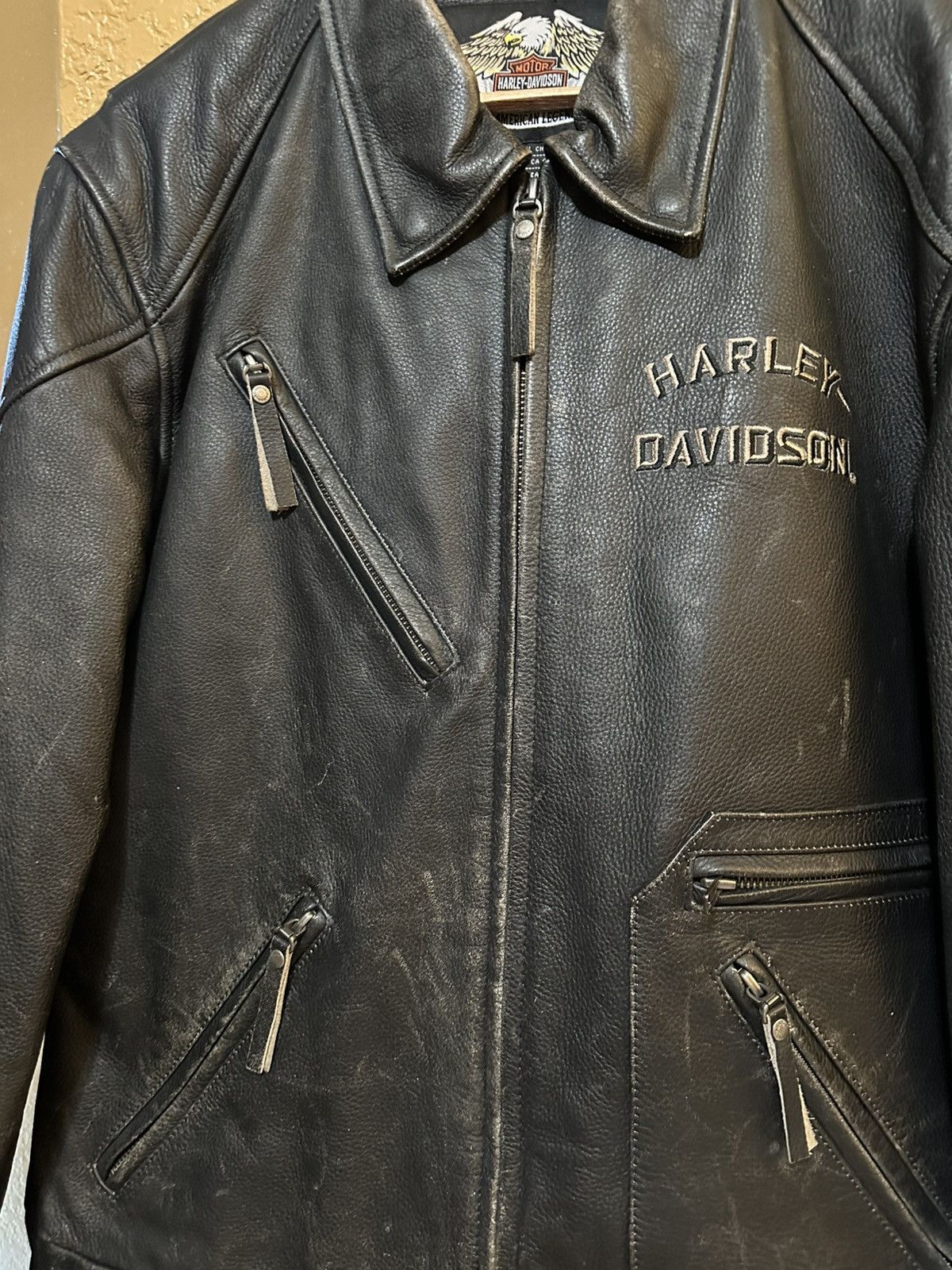 Harley Davidson GRAIL Vintage Harley Davidson Eagle Leather Jacket Large Size US L / EU 52-54 / 3 - 6 Thumbnail