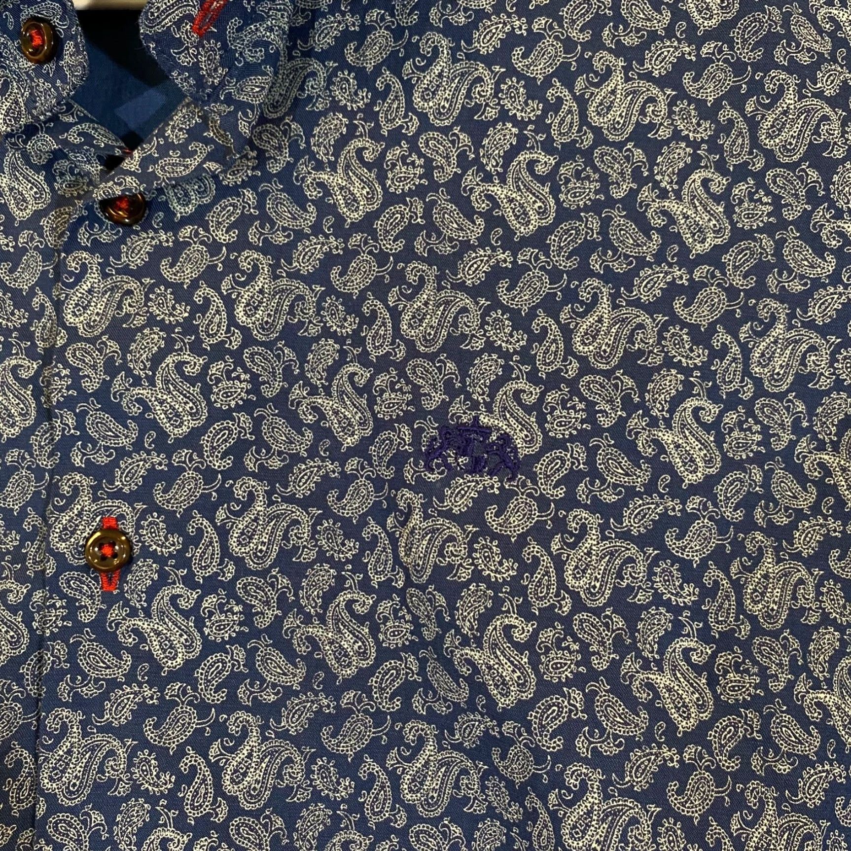 Vintage Mens Paisley Shirt Blue Large Button Up Outdoors L/S British House Classic Top Size US L / EU 52-54 / 3 - 3 Thumbnail