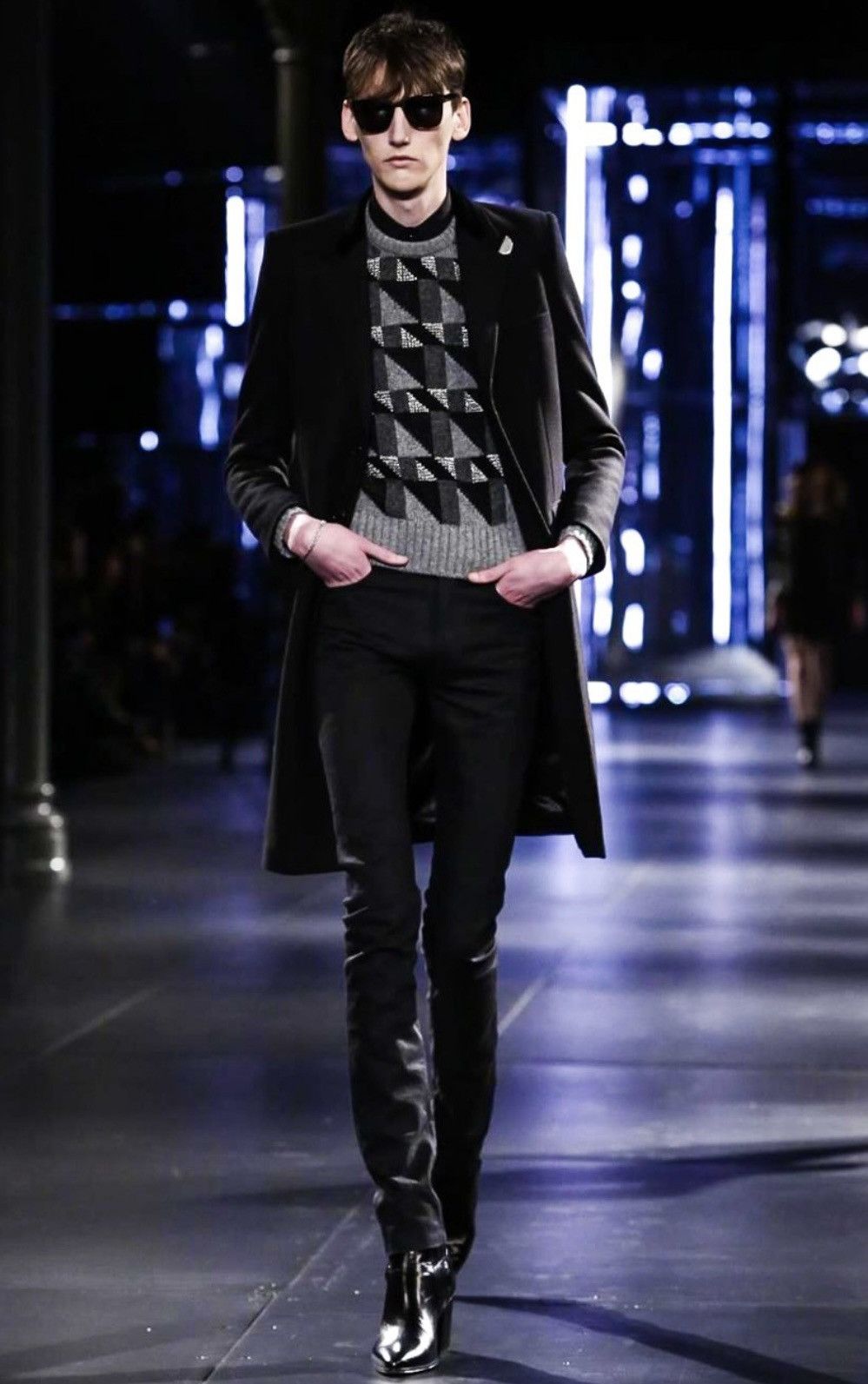 Saint Laurent Paris FW15 Grail Saint Laurent geometric metallic sweater Hedi XL Size US XL / EU 56 / 4 - 1 Thumbnail