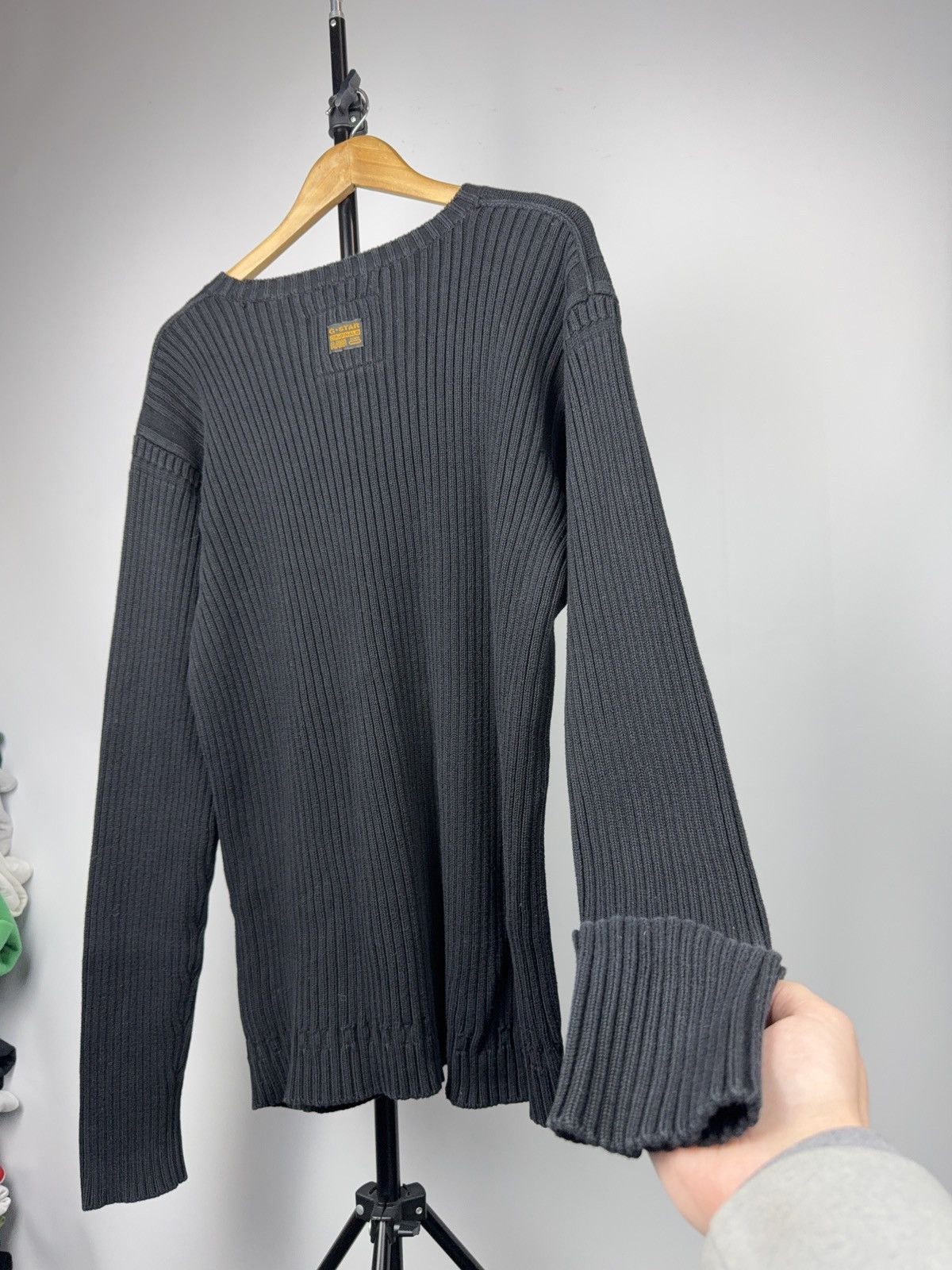G-Star Avant Garde 00s G-Star RAW Black Knit Sweater Embossed Logo Size US XL / EU 56 / 4 - 17 Thumbnail