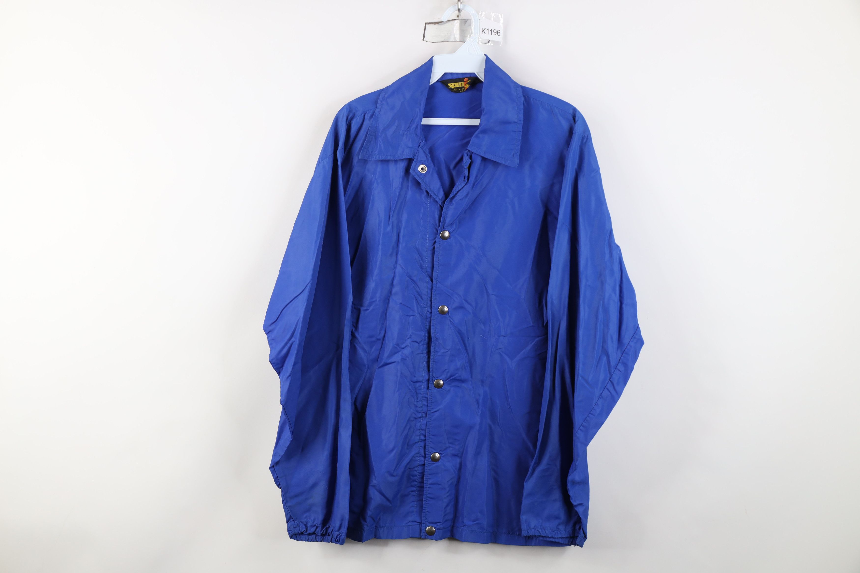 Vintage Vintage 70s Streetwear Windbreaker Jacket Royal Blue USA Size US M / EU 48-50 / 2 - 1 Thumbnail
