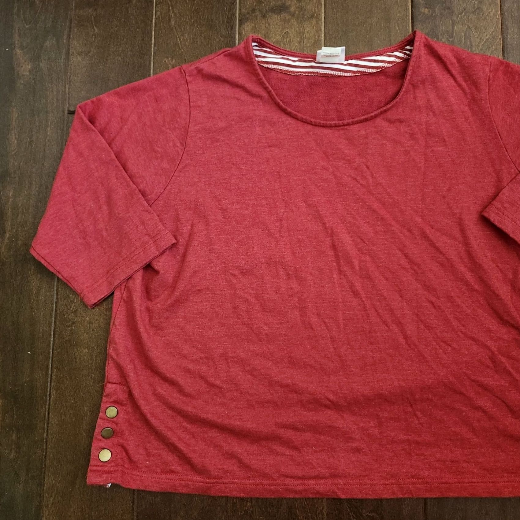 Vintage VINTAGE American Sweetheart Women's Red Heathered Blouse 3/4 Sleeve PXL Size XL / US 12-14 / IT 48-50 - 3 Thumbnail