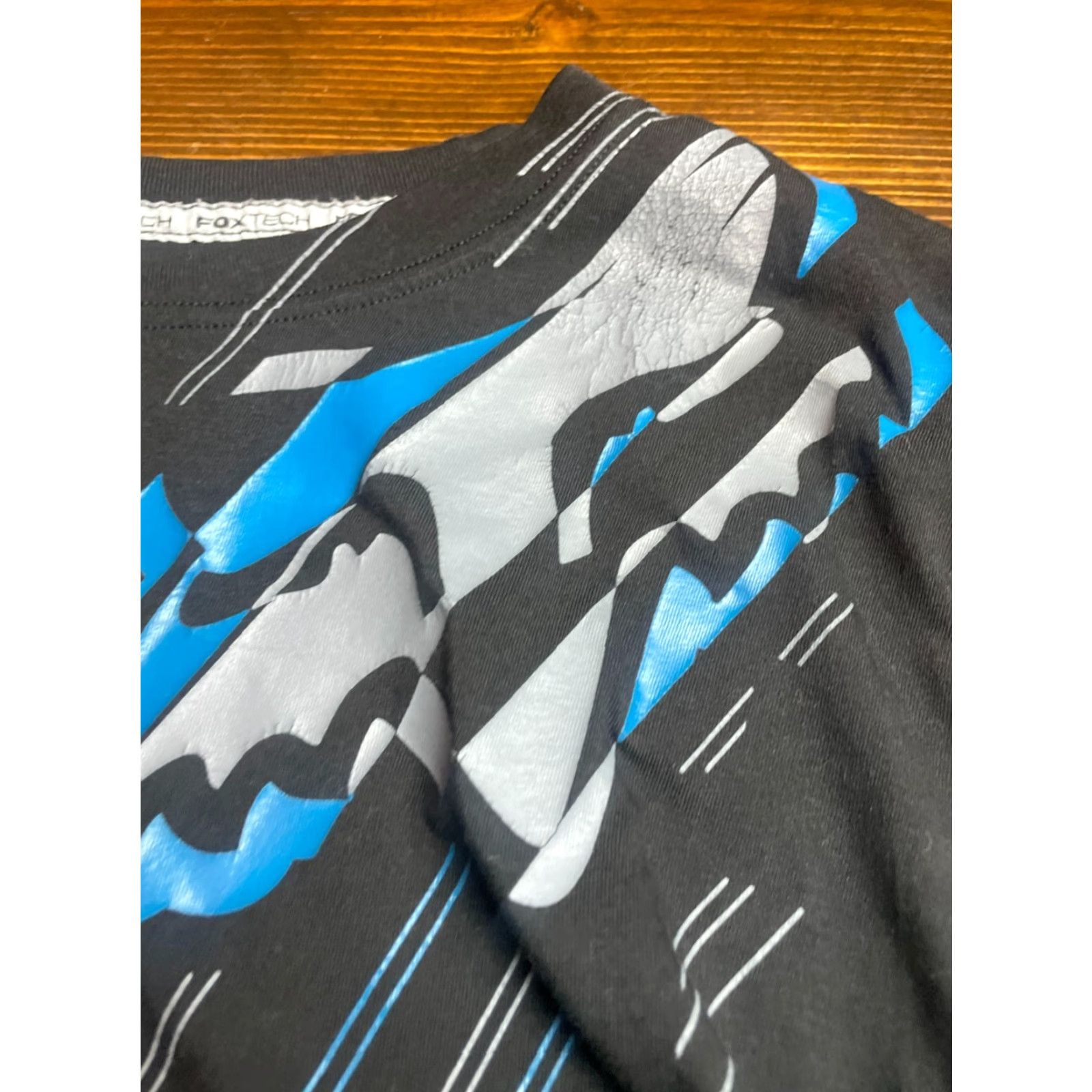 Vintage FOX T-Shirt Women's Size Medium Black Short Sleeve FOXTECH Logo Print Size M / US 6-8 / IT 42-44 - 3 Thumbnail