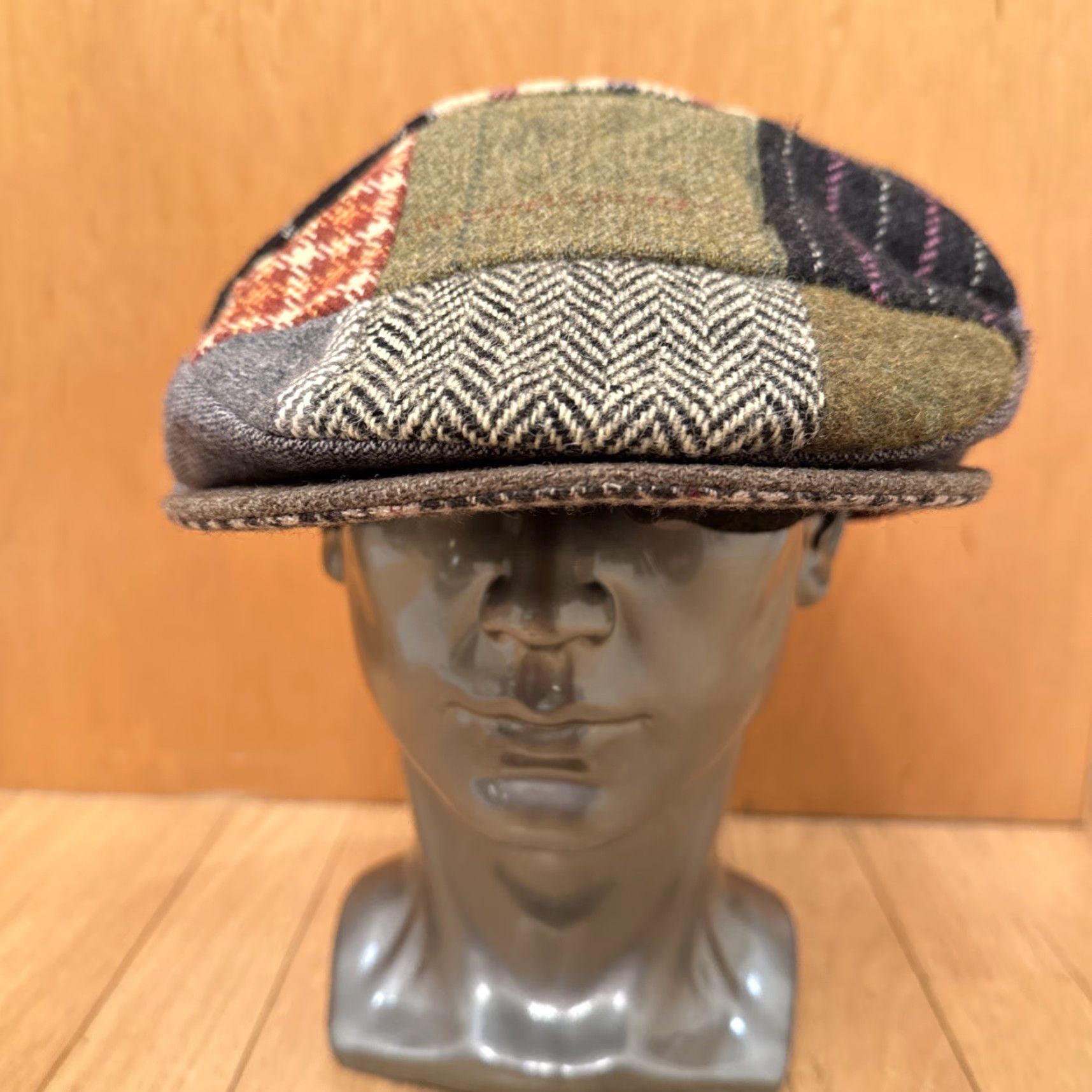 Orvis VINTAGE Orvis Hat Cap Newsboy L Wool Patchwork Made Ireland Peaky Blinders Men Size ONE SIZE - 2 Thumbnail