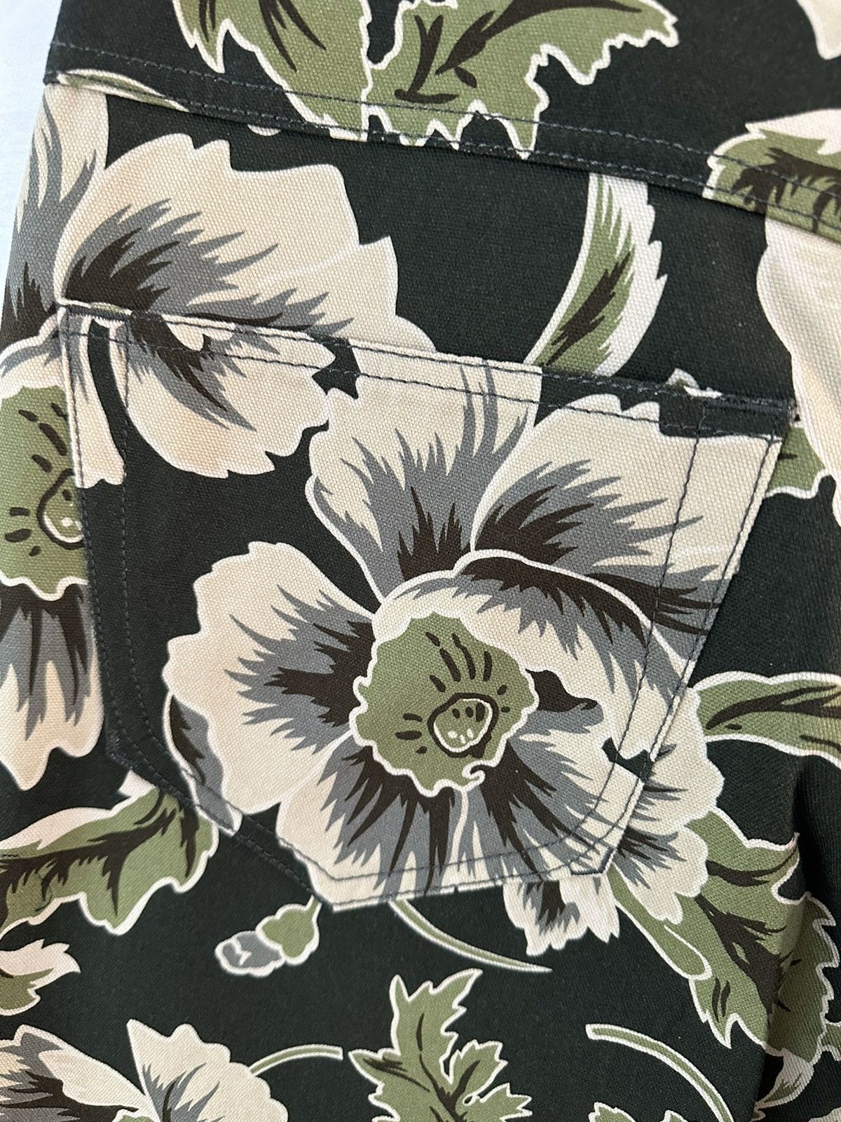 Kenzo × Nigo Kenzo Botan Floral-print Loose-fit Jeans In Dark Khaki Size US 31 - 7 Thumbnail