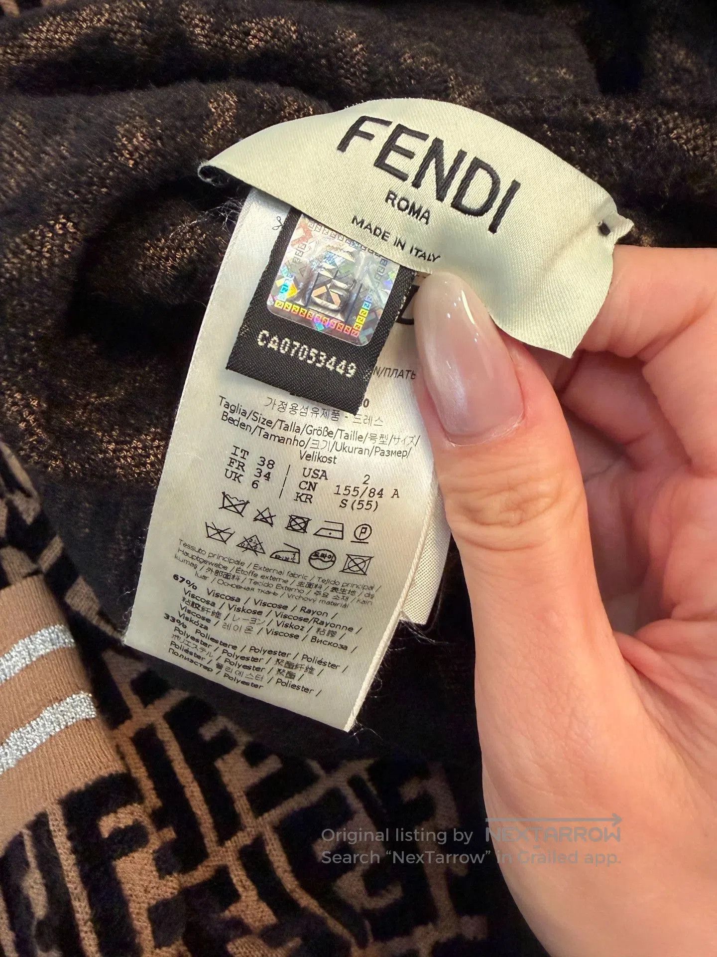 Fendi Fendi Autumn Winter Irregular Flocked Dress. Size M / US 6-8 / IT 42-44 - 4 Thumbnail