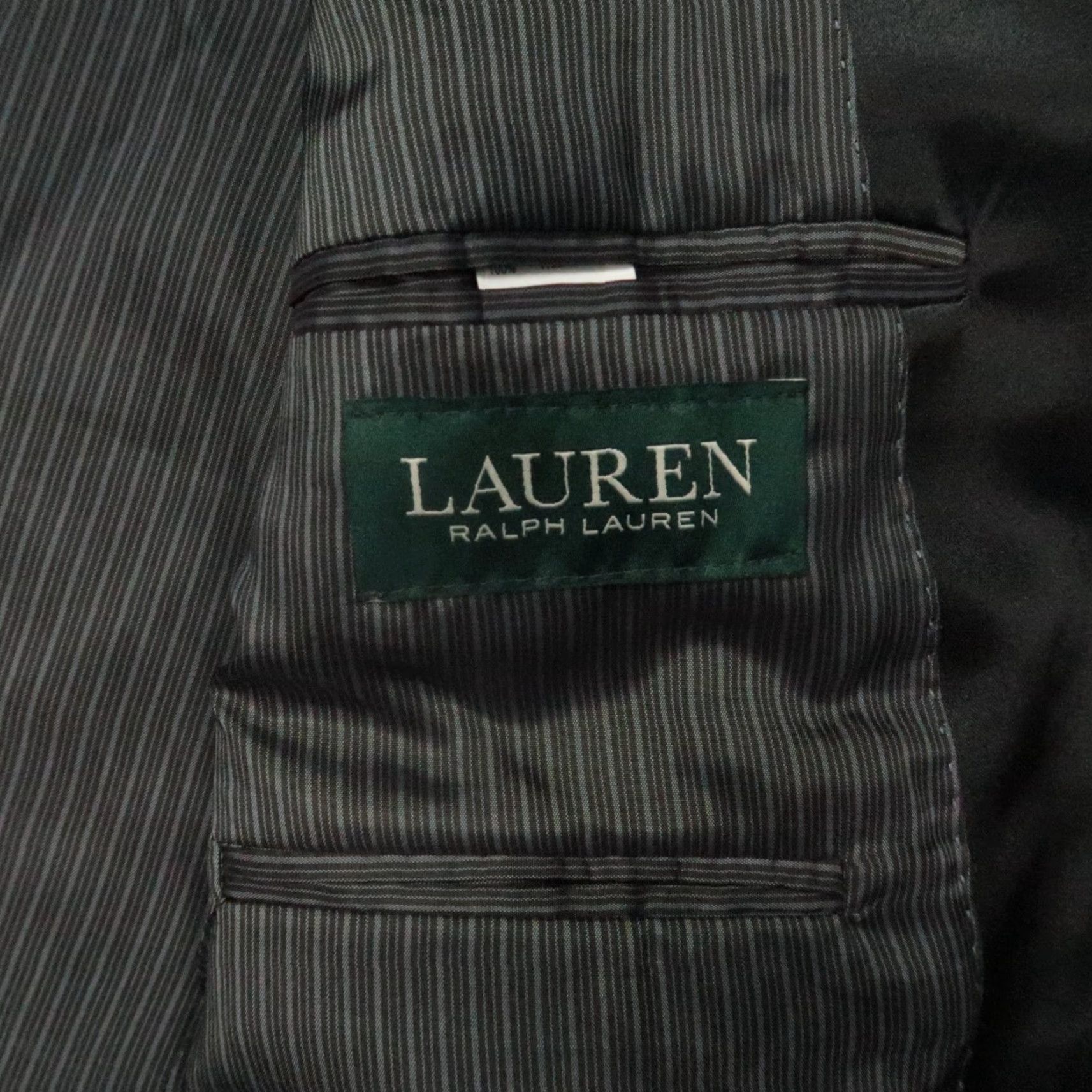 Ralph Lauren Lauren Ralph Lauren Blazer Adult 46R Black Wool Tuxedo Solid Notch Lapel 2-Button Double-Vented Mens Size 46R - 4 Thumbnail