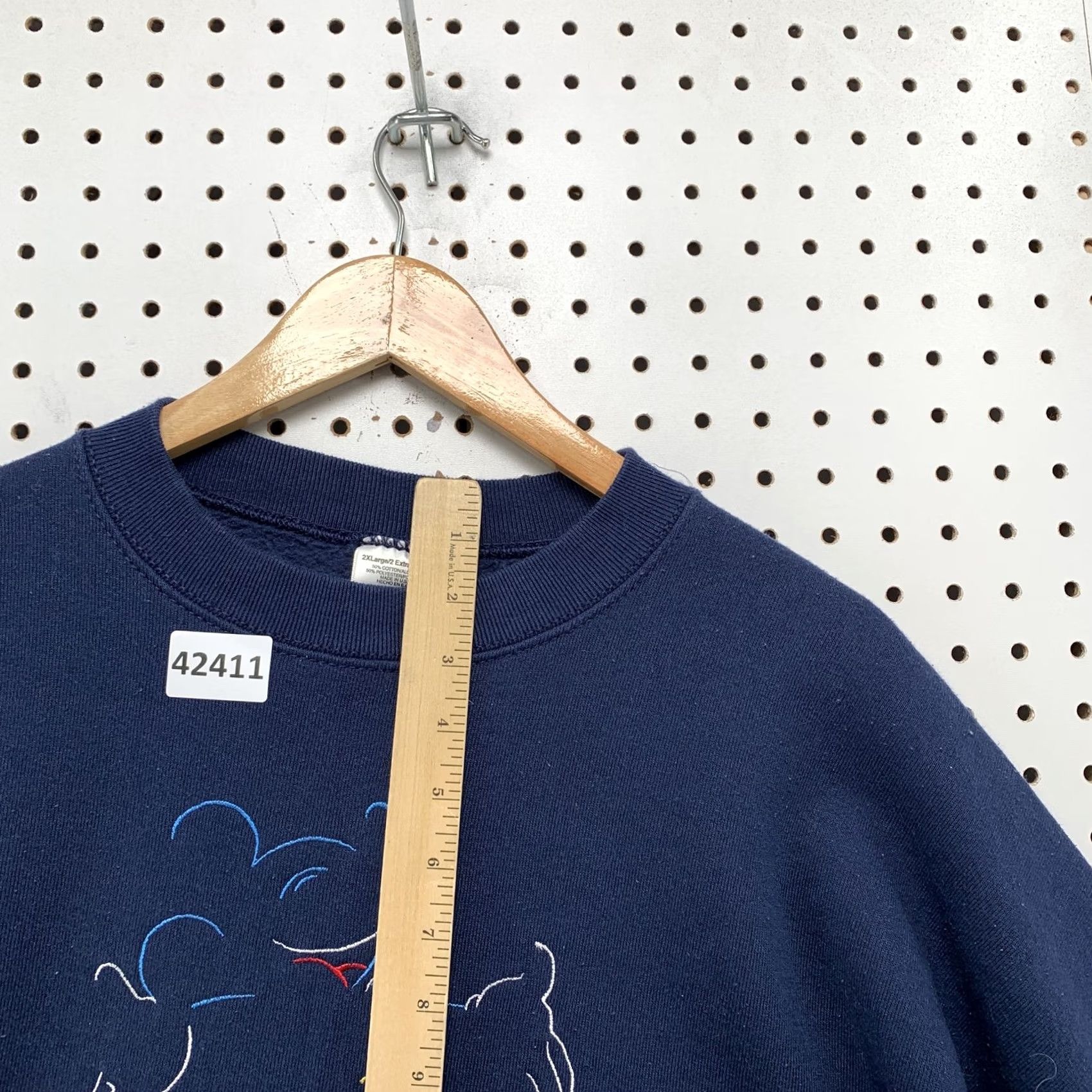 Mickey & Co. VINTAGE Mickey & Co. Sweatshirt Mens 2XL Navy Embroidered 90s Mickey Mouse Crew Neck Pullover Blue Shirt Size US XXL / EU 58 / 5 - 5 Thumbnail