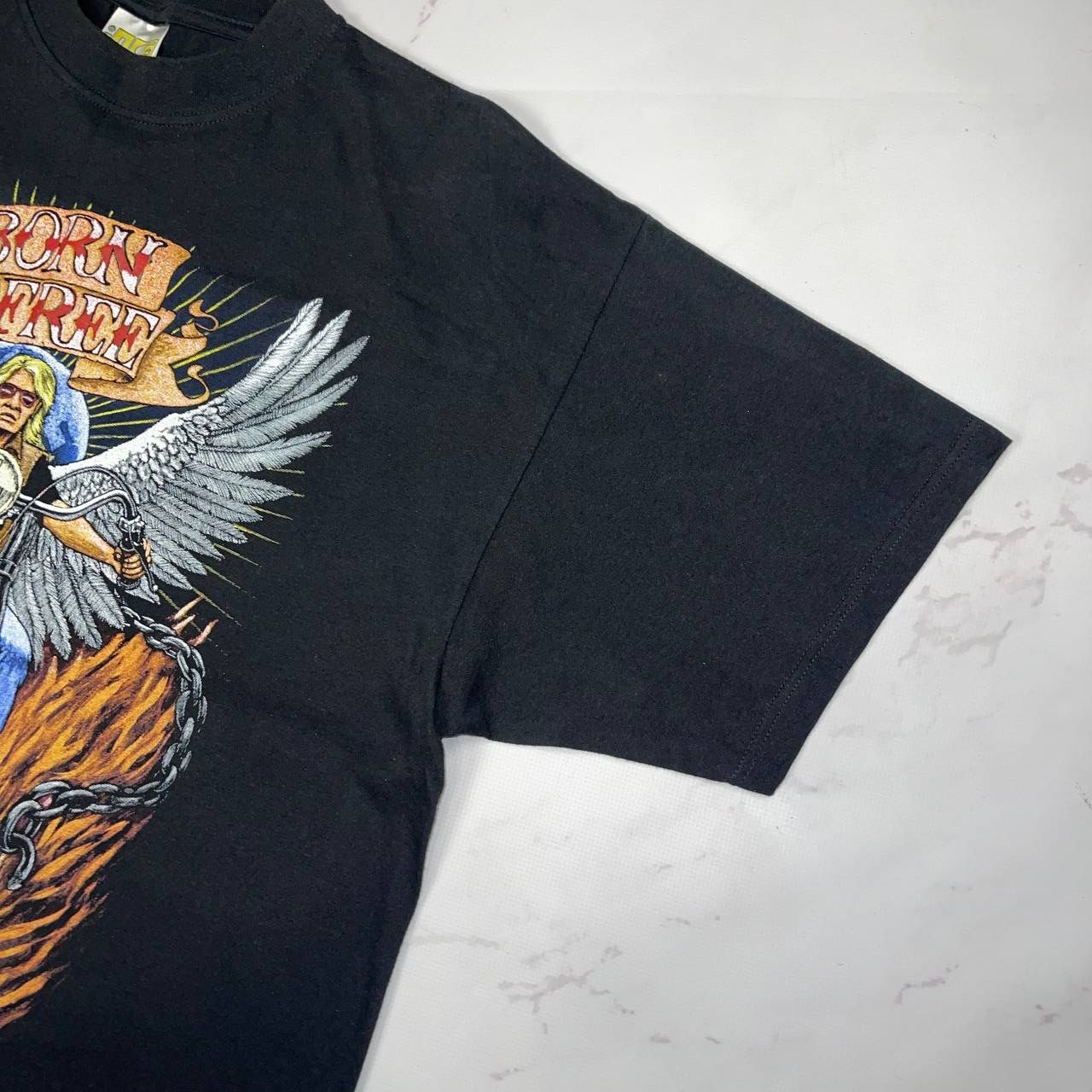 Vintage Vintage Zip It London Born to be Free Biker Tee Black Size L Size US L / EU 52-54 / 3 - 5 Thumbnail