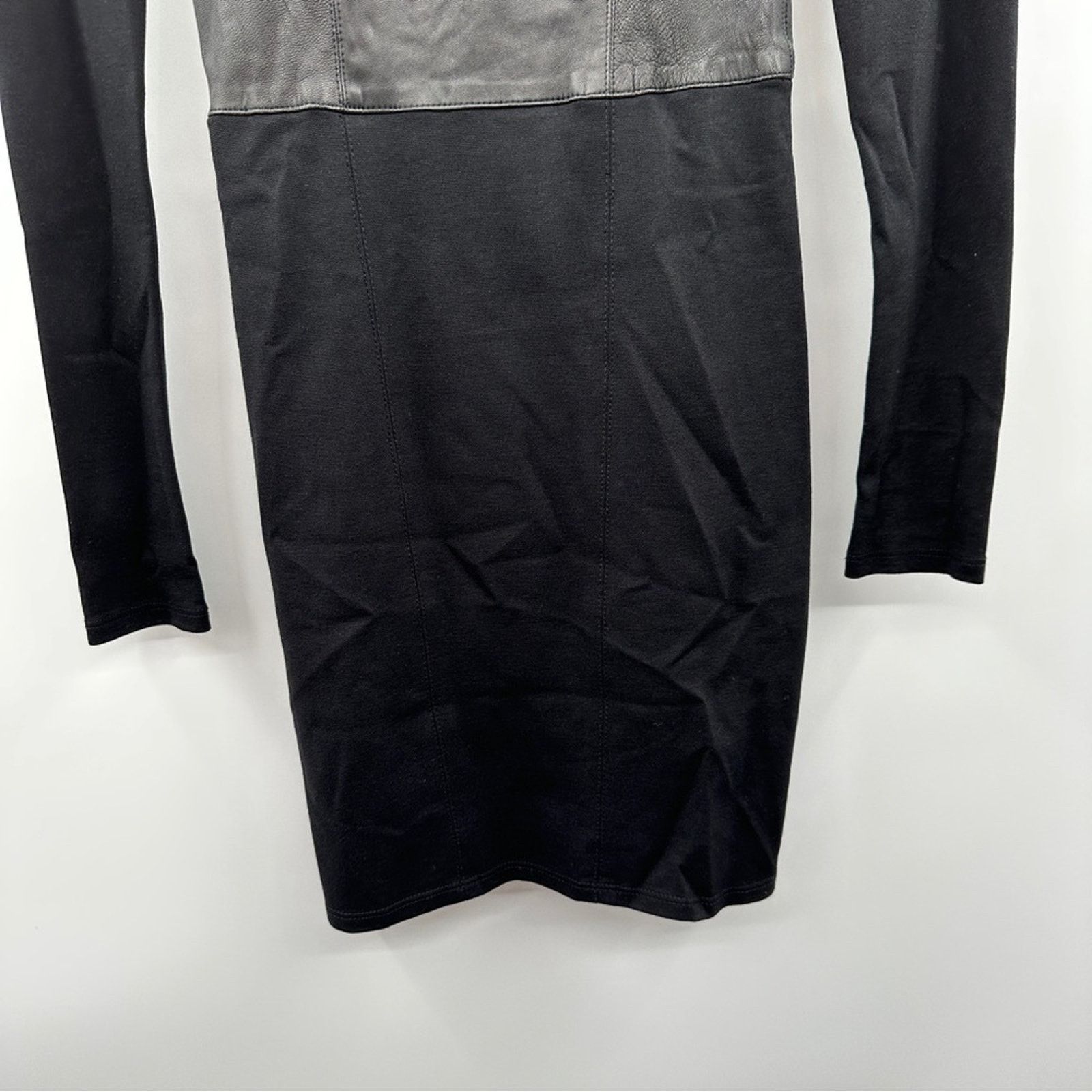 Helmut Lang Helmut Lang Hammer Ponte Jersey Leather Mini Dress Size XS Size XS / US 0-2 / IT 36-38 - 5 Thumbnail