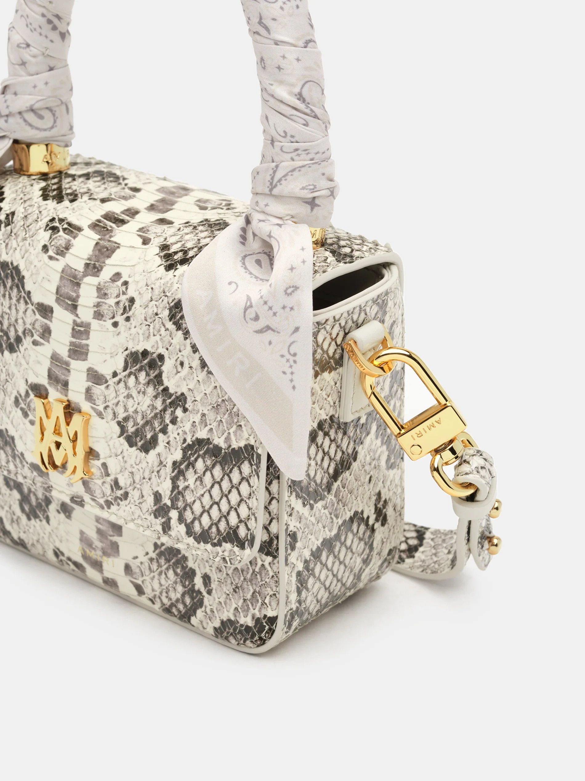 Amiri o1s1wg110525 Size: OS / Snake Micro Ma Bag in Cream/Black Size ONE SIZE - 5 Thumbnail