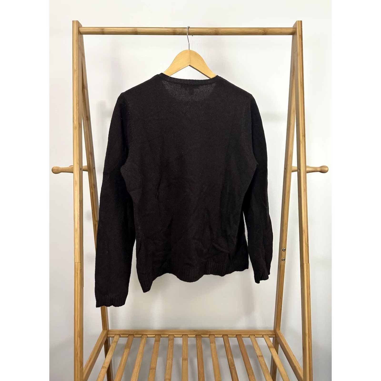 Ralph Lauren VINTAGE Lauren Ralph Lauren Women's Lambswool Pullover Sweater XL Brown Lion Royal Crest Size XL / US 12-14 / IT 48-50 - 2 Thumbnail