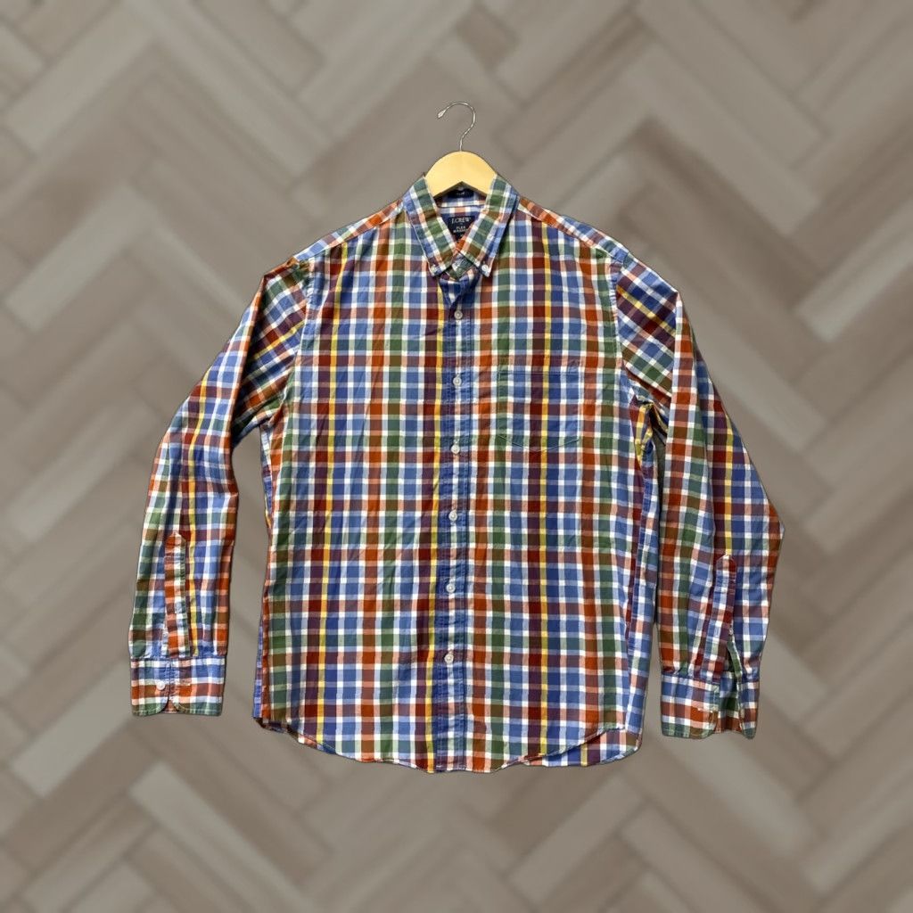J.Crew J.CREW Button-Down Shirt Men Medium Multicolor Flex Wash Button Up Long Sleeve Cotton Nylon Polyester Cotton Blend Colorful Size US M / EU 48-50 / 2 - 1 Thumbnail