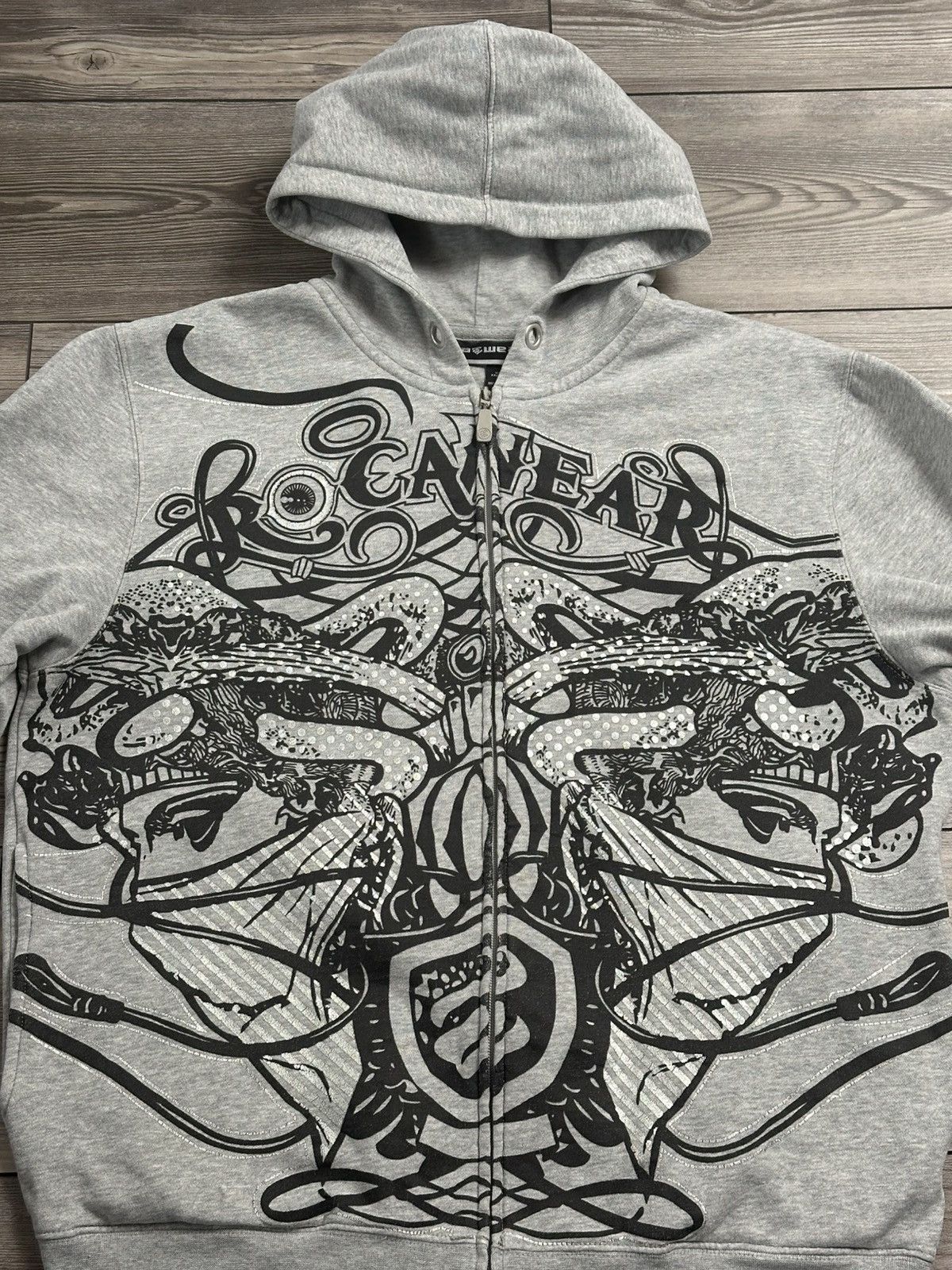 Affliction × Rocawear × Vintage Crazy Y2K Rocawear Zip Hoodie Size US L / EU 52-54 / 3 - 3 Thumbnail