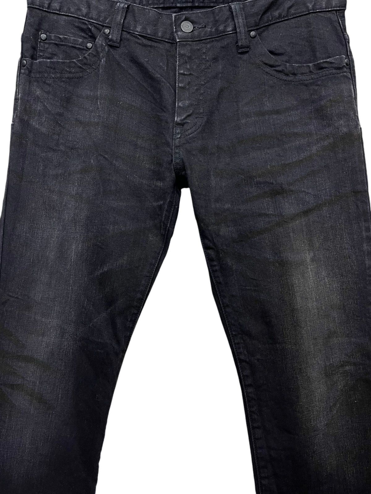 Tornado Mart 🔥Vintage TORNADO MART JAPAN Clawmark Black Slim Fit Denim Size US 31 - 2 Thumbnail