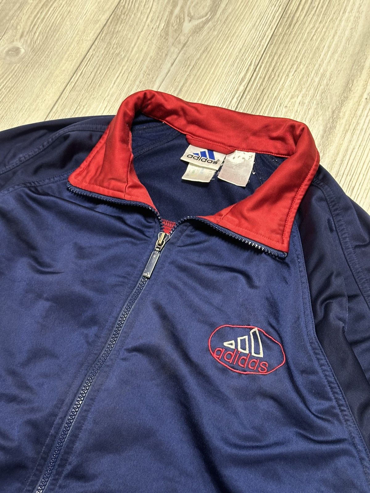 Adidas Vintage Adidas 90s Track Jacket Big Logo Style Size US L / EU 52-54 / 3 - 3 Thumbnail