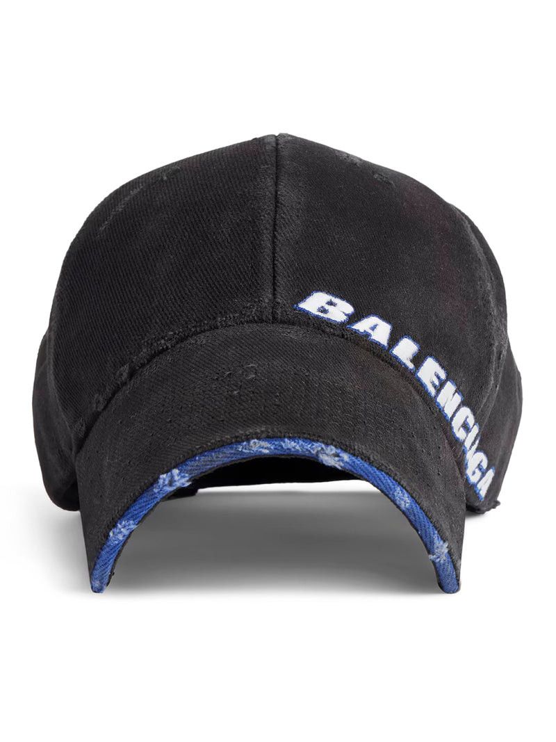Balenciaga TILTED TYPO CAP IN BLACK Size ONE SIZE - 1 Thumbnail