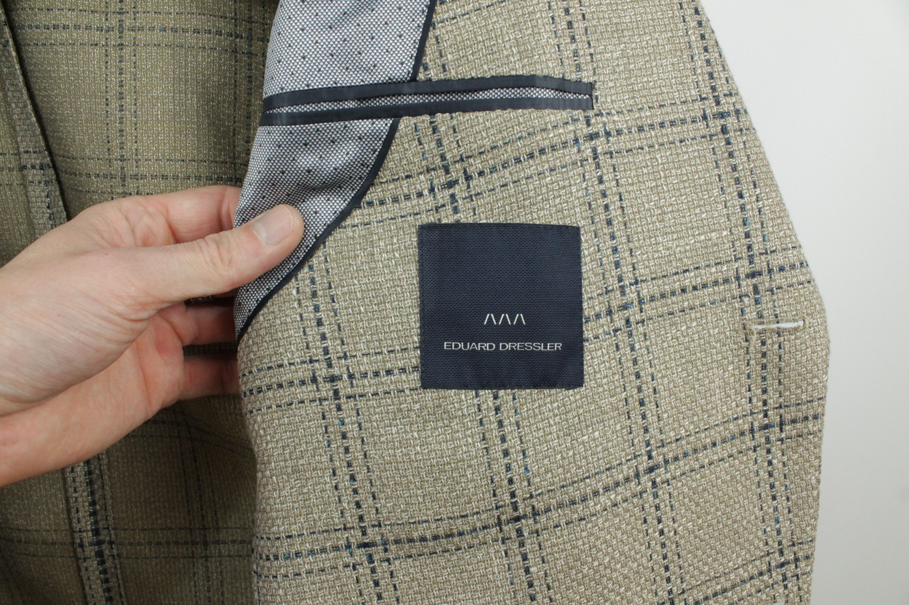 Other Eduard Dressler Knitted Wool Linen Checked Sport Coat Men's Size US L / EU 52-54 / 3 - 9 Thumbnail