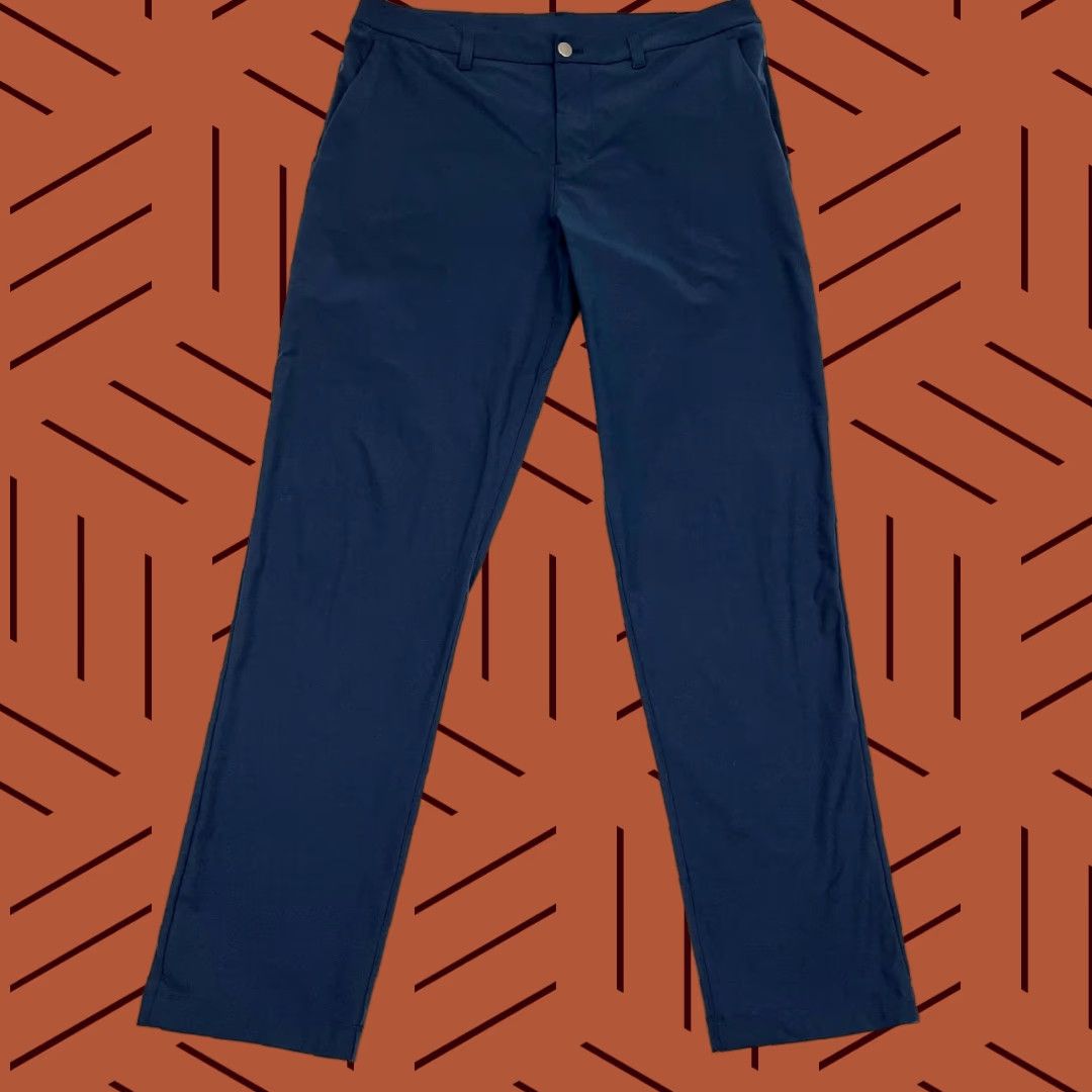Lululemon ABC Pants Mens 34 x 32 Classic Fit Navy Blue Performance Golf M5AR3S