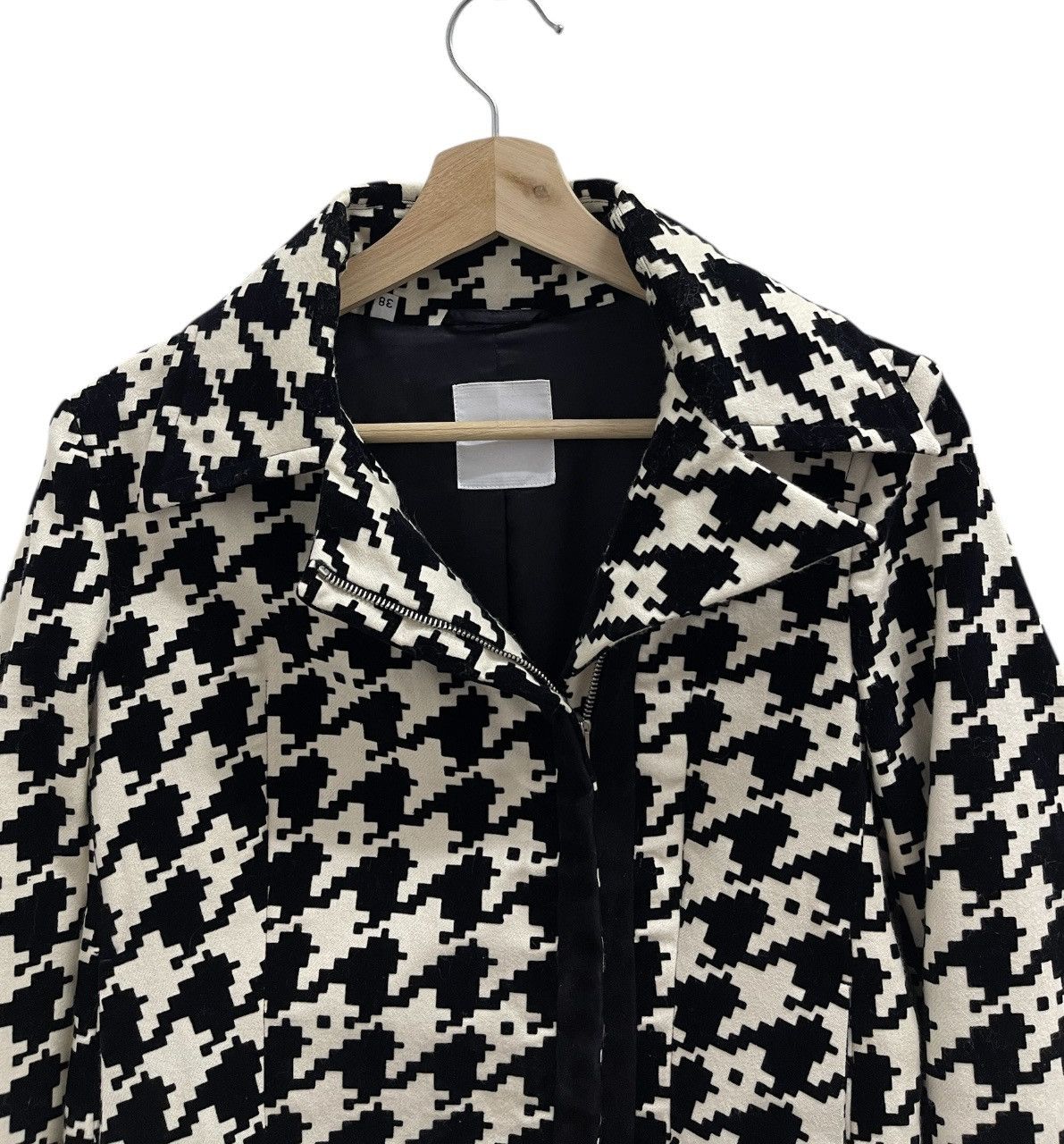 Costume National Costume National Asymmetrical Zip Wool Leather Jacket Size XS / US 0-2 / IT 36-38 - 2 Thumbnail