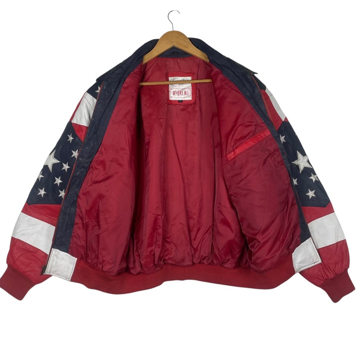 Michael Hoban 💥 MICHEAL HOBEN AMERICAN FLAG BOMBER JACKET Size US L / EU 52-54 / 3 - 4 Thumbnail