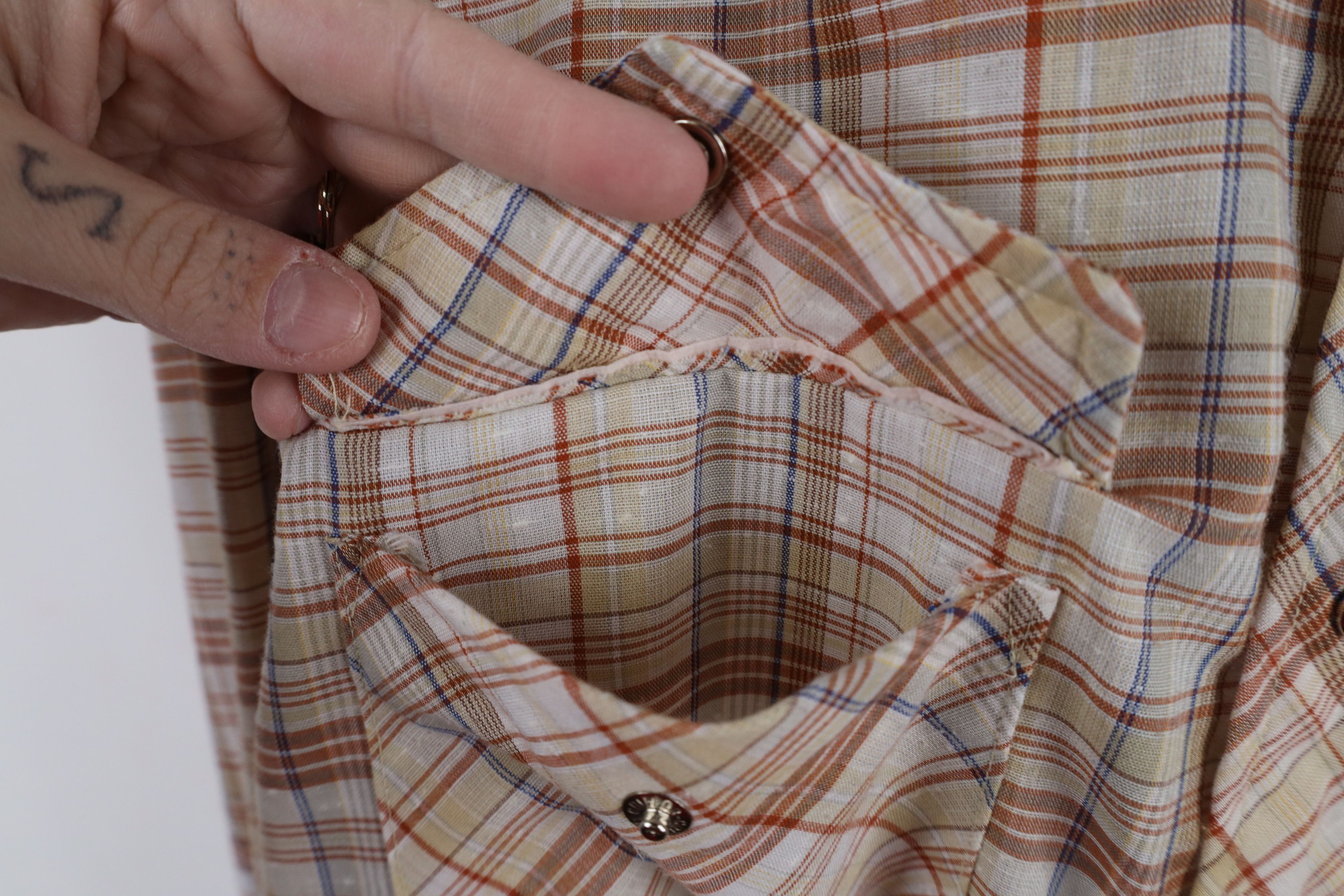 Lee × Vintage Vintage 70s Lee Western Collared Shirt Rainbow Plaid USA Size US M / EU 48-50 / 2 - 9 Thumbnail