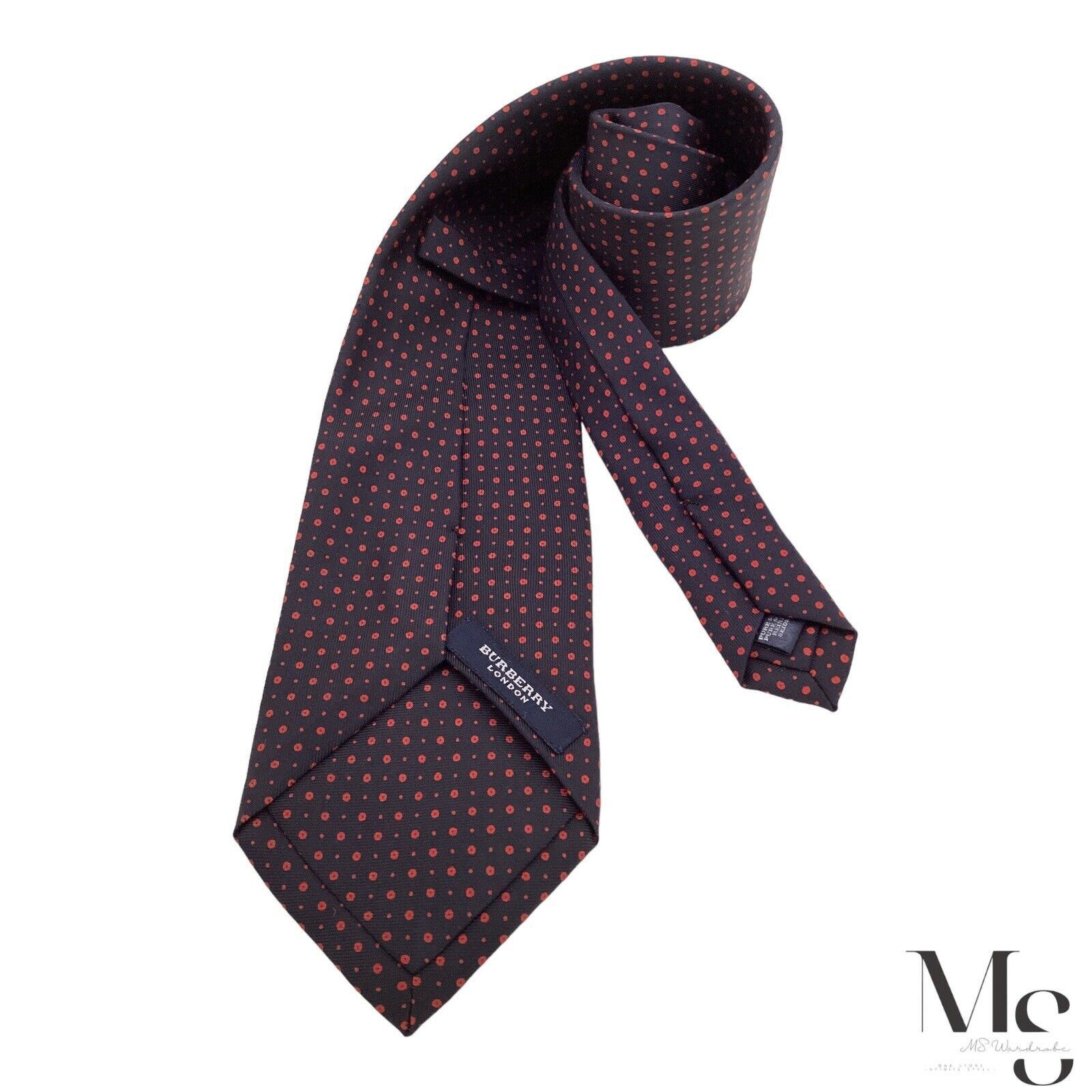 Burberry BURBERRY LONDON Navy Blue Geometric Silk Tie Made In England Size ONE SIZE - 2 Thumbnail