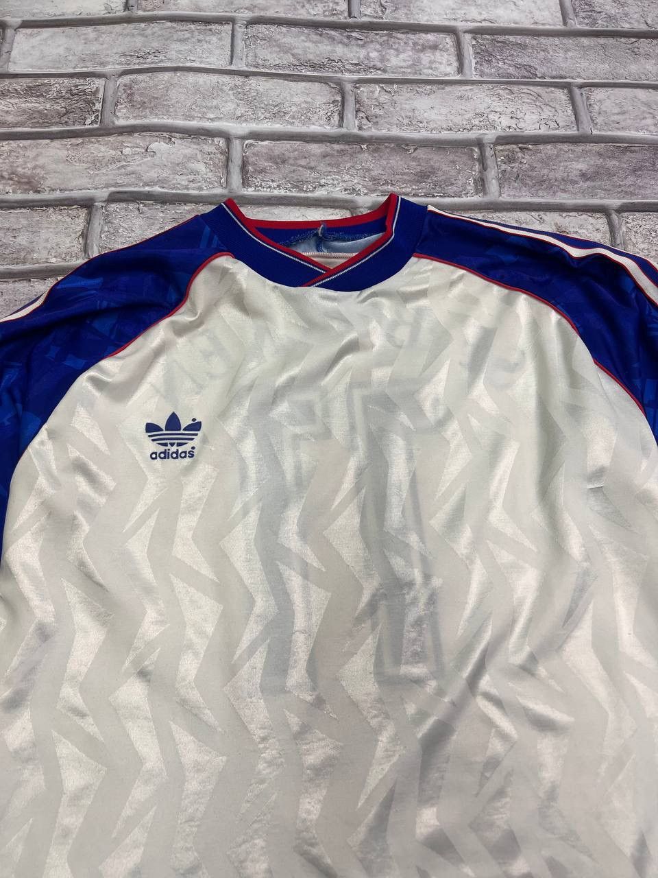 Adidas × Vintage ADIDAS 90s FOOTBALL SHIRT SOCCER JERSEY MEN WHITE Size US XL / EU 56 / 4 - 4 Thumbnail