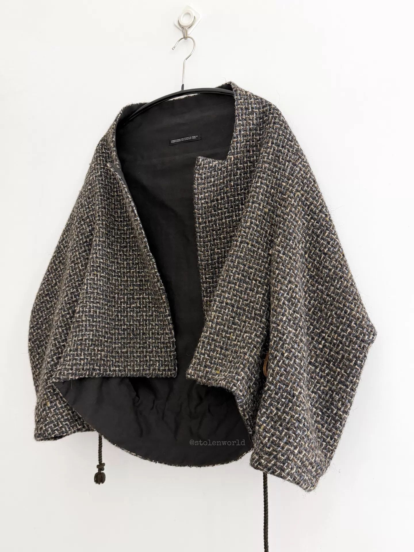Y's Y's Yohji Wool Tweed Drawstring Short Jacket S2 Size XS / US 0-2 / IT 36-38 - 9 Thumbnail