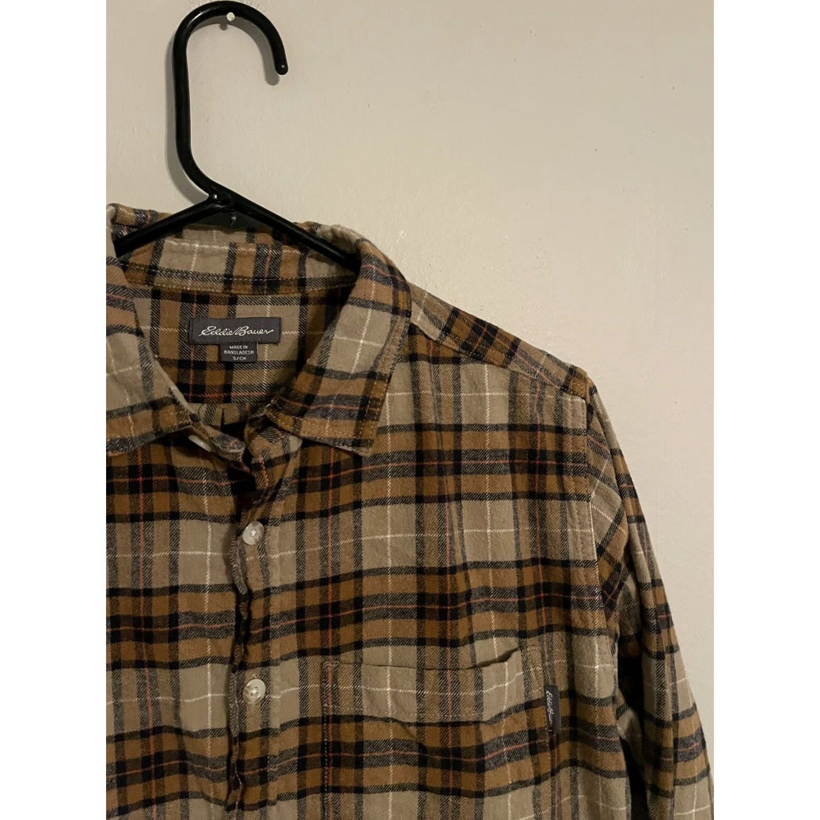 Eddie Bauer Eddie Bauer Flannel Shirt S Brown Beige Tan Plaid Button Up L/S Men's Small Size US S / EU 44-46 / 1 - 2 Thumbnail