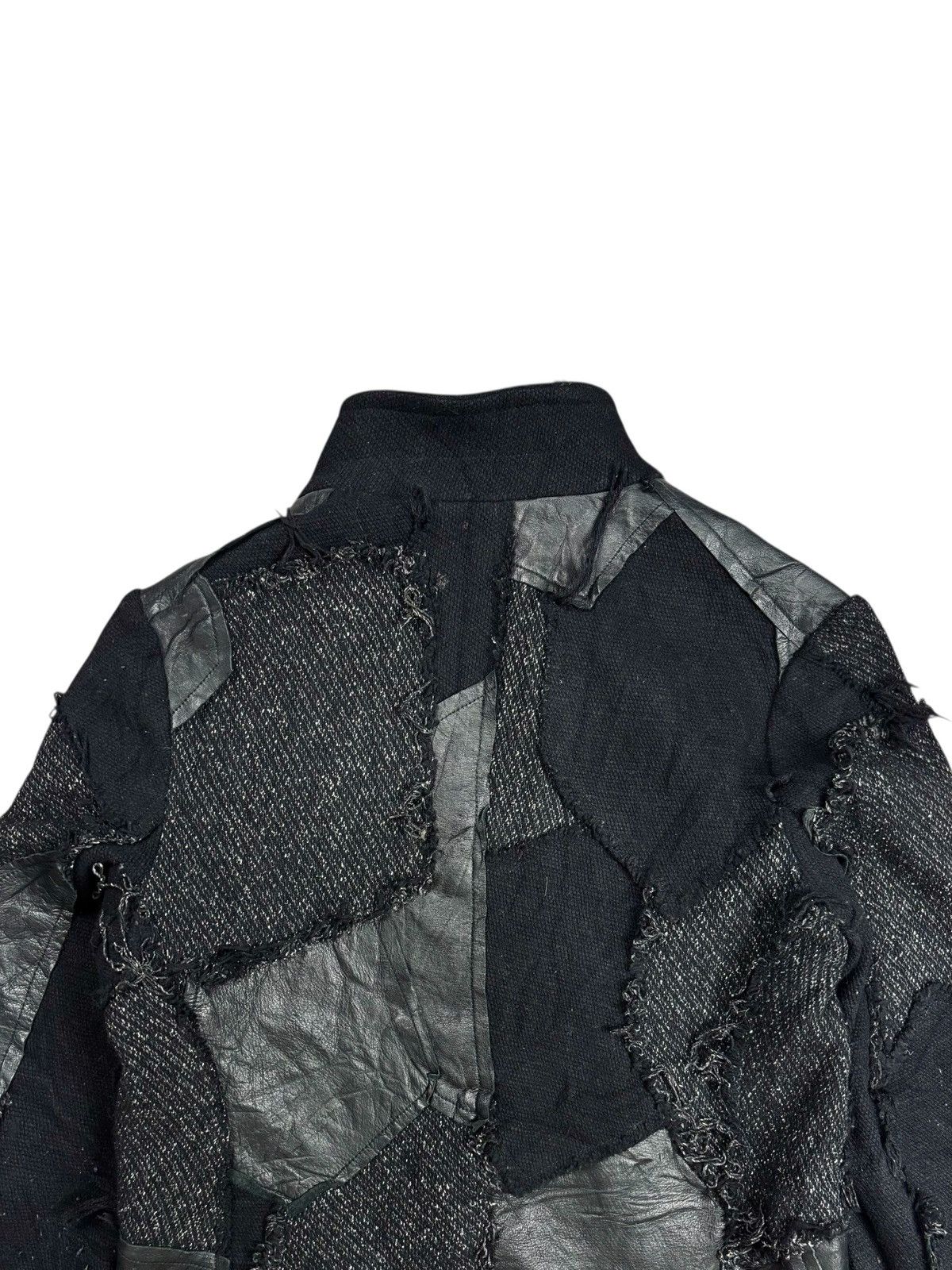 Yohji Yamamoto Archive Y'S - Patchwork Wool Leather Jacket Size US M / EU 48-50 / 2 - 4 Thumbnail