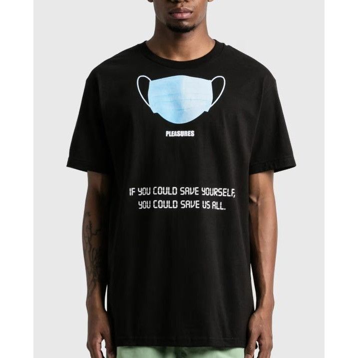 Pleasures NEW PLEASURES SAVE YOURSELF BLACK TEE SZ MEDIUM Size US M / EU 48-50 / 2 - 1 Thumbnail