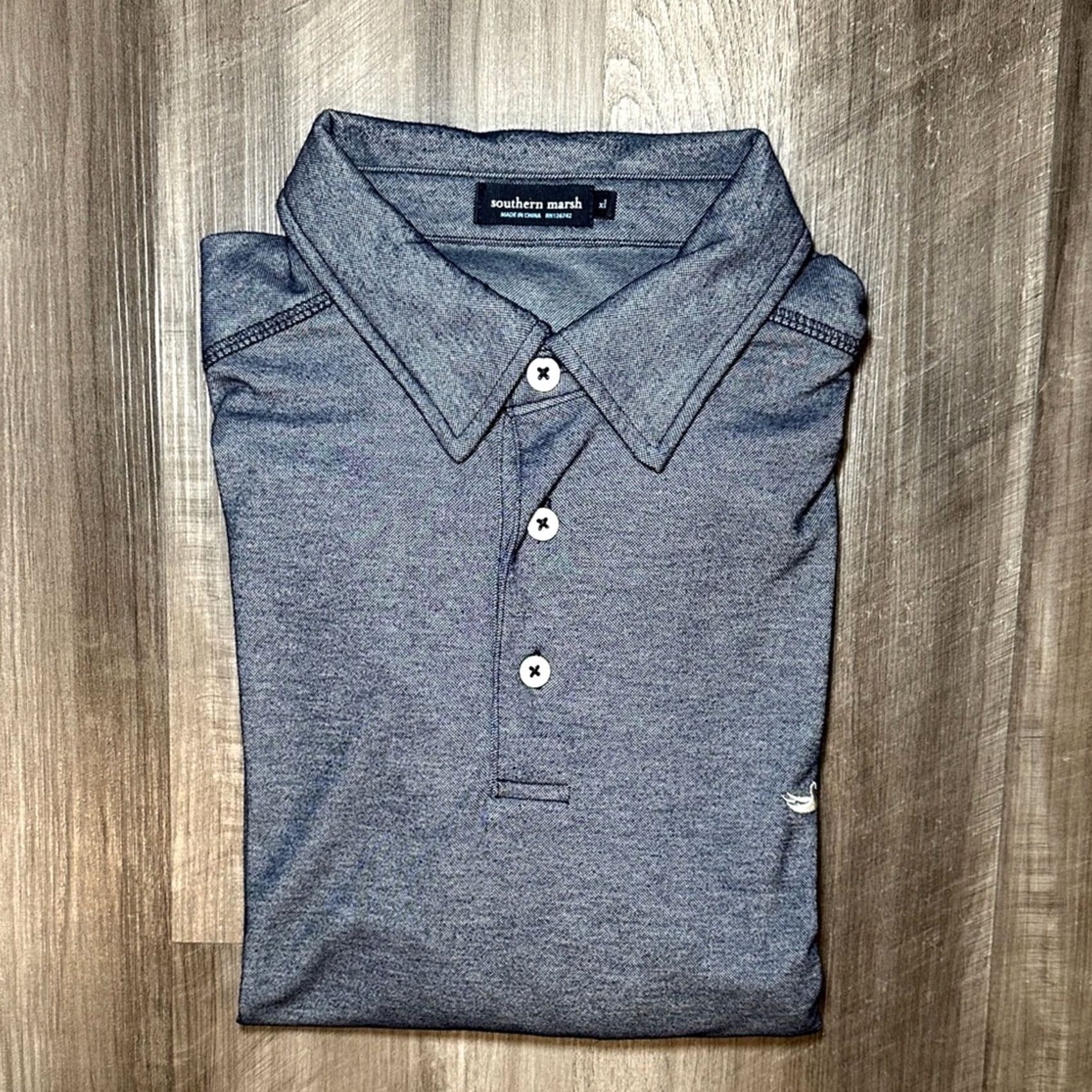 Vintage Southern Marsh Long Sleeve Polo - XL Men Rayon Blend Navy Blue Size US XL / EU 56 / 4 - 2 Thumbnail