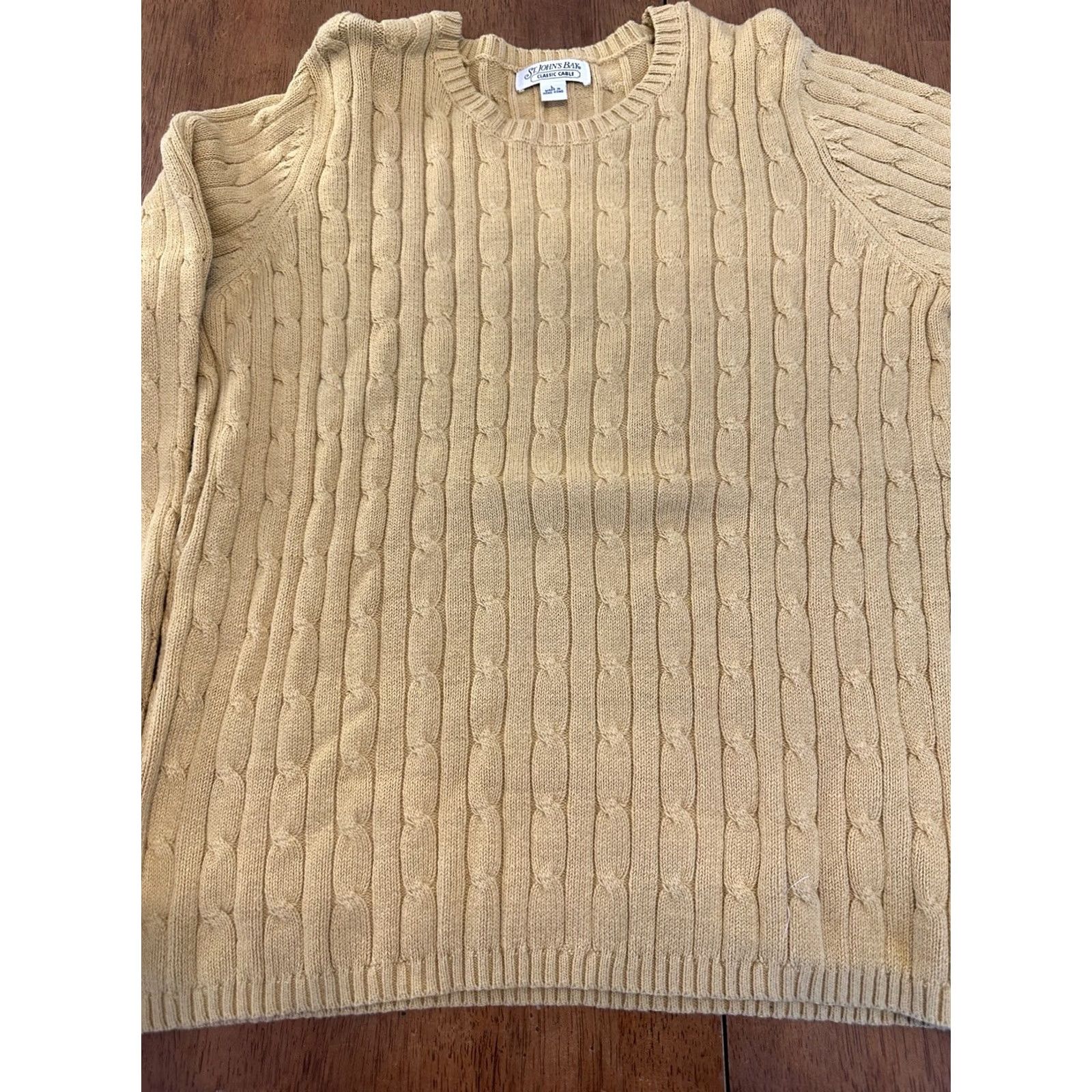 Vintage St. John's Bay Sweater Yellow Large 90s Classic Cable Knit Pullover Women Size L / US 10 / IT 46 - 3 Thumbnail