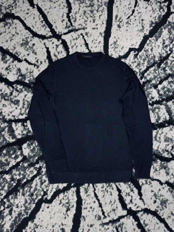 Daniele Fiesoli Paris Extra Fine Merino Wool Sweater Navy Blue M Size US M / EU 48-50 / 2 - 1 Thumbnail