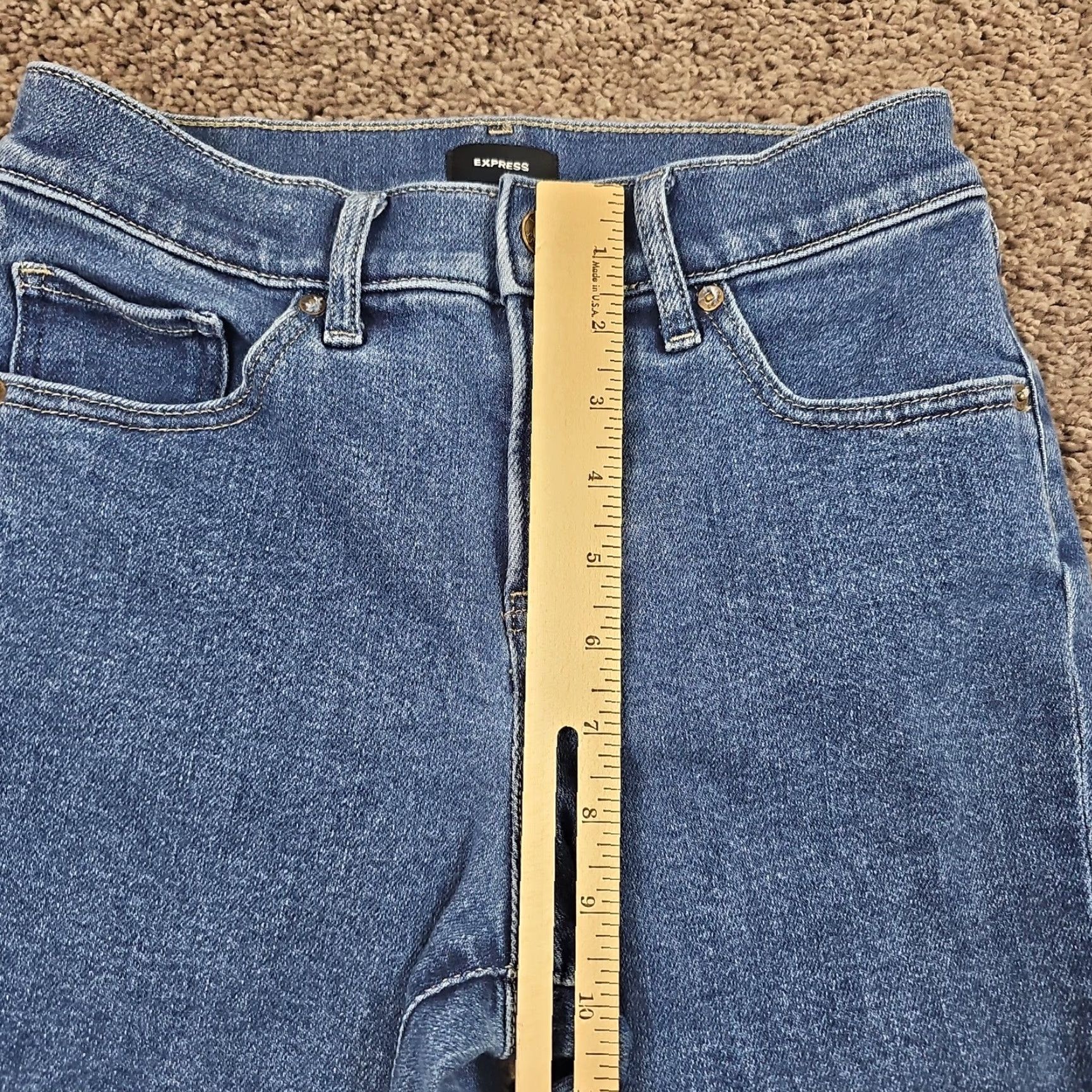 Express Express Jeans Womens 2 S Flared Mid Rise Hyper Sculpt Stretch Skyscraper 23x30 Blue Size 26" / US 2 / IT 38 - 4 Thumbnail