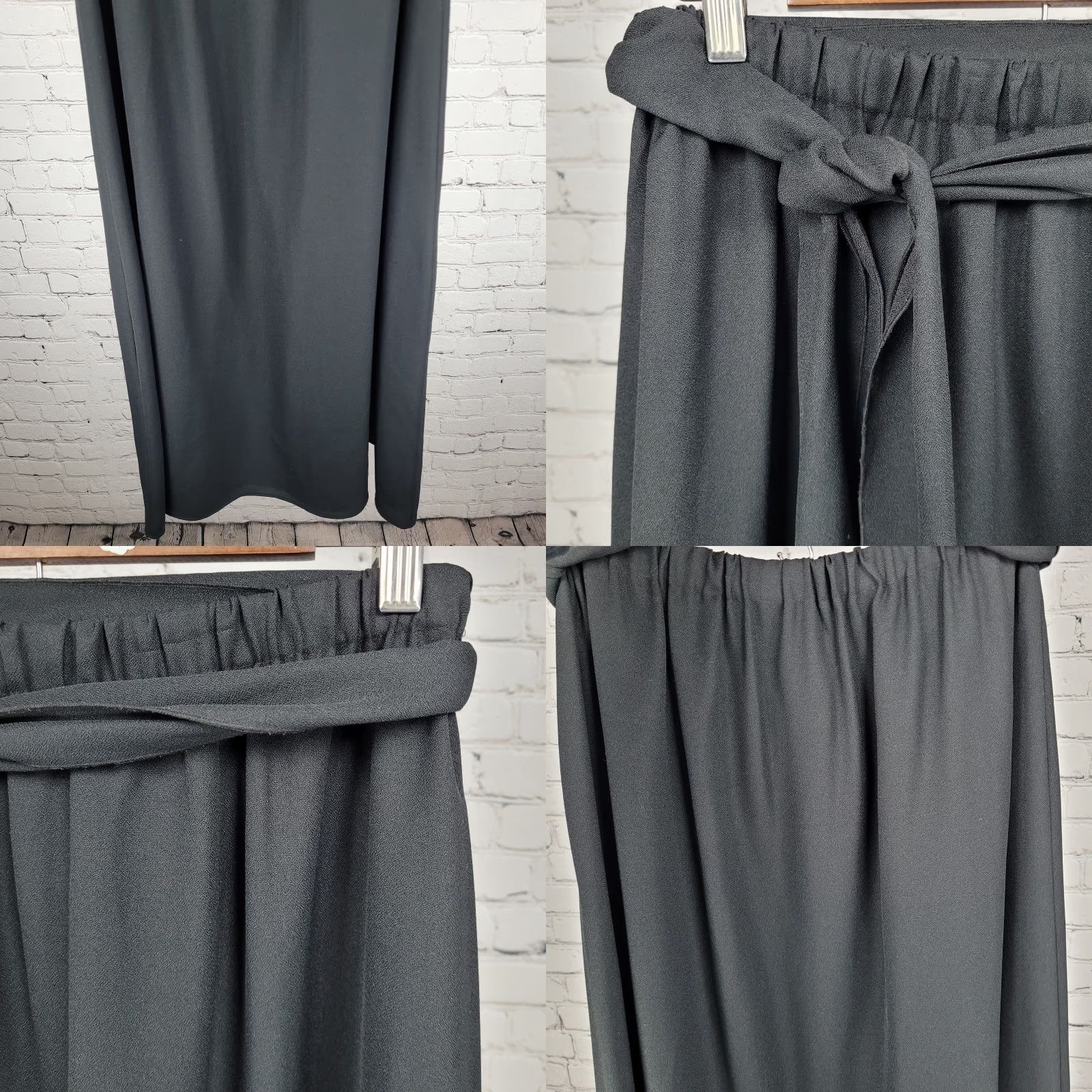 Vintage VINTAGE Tumbleweeds Black Belted Lined Elastic Waist Pull On Maxi Skirt USA XL Size 40" / US 18 - 8 Thumbnail