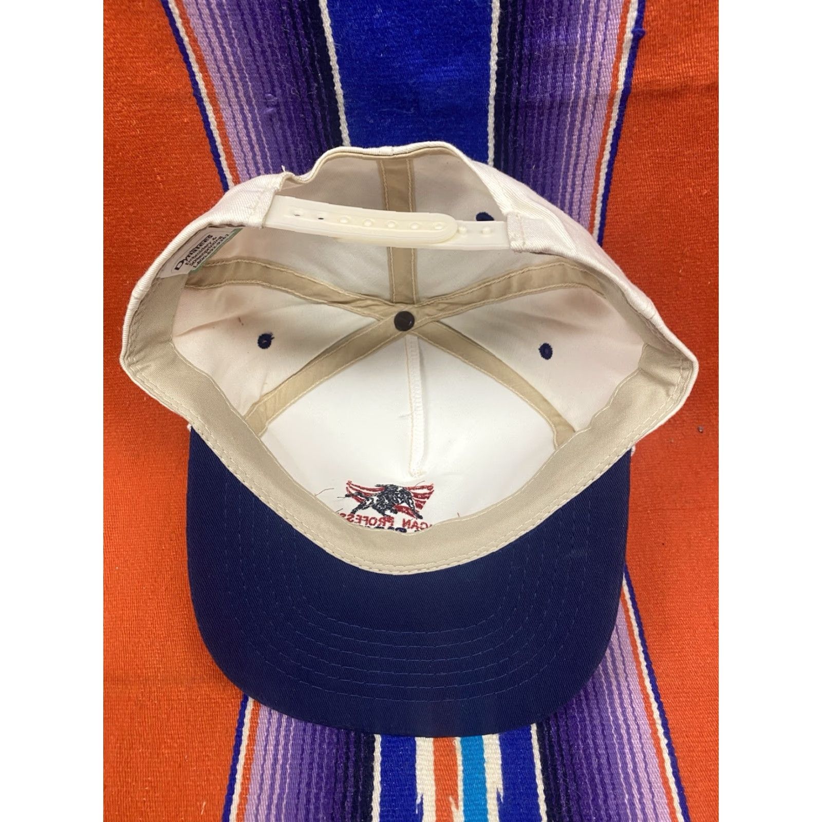 Vintage VINTAGE American Professional Bullfighters Hat Cap Snap Back Embroidered OSFM White, Adjustable, Lightweight, Breathable, Cotton, Western Cowboy Men Size ONE SIZE - 6 Thumbnail